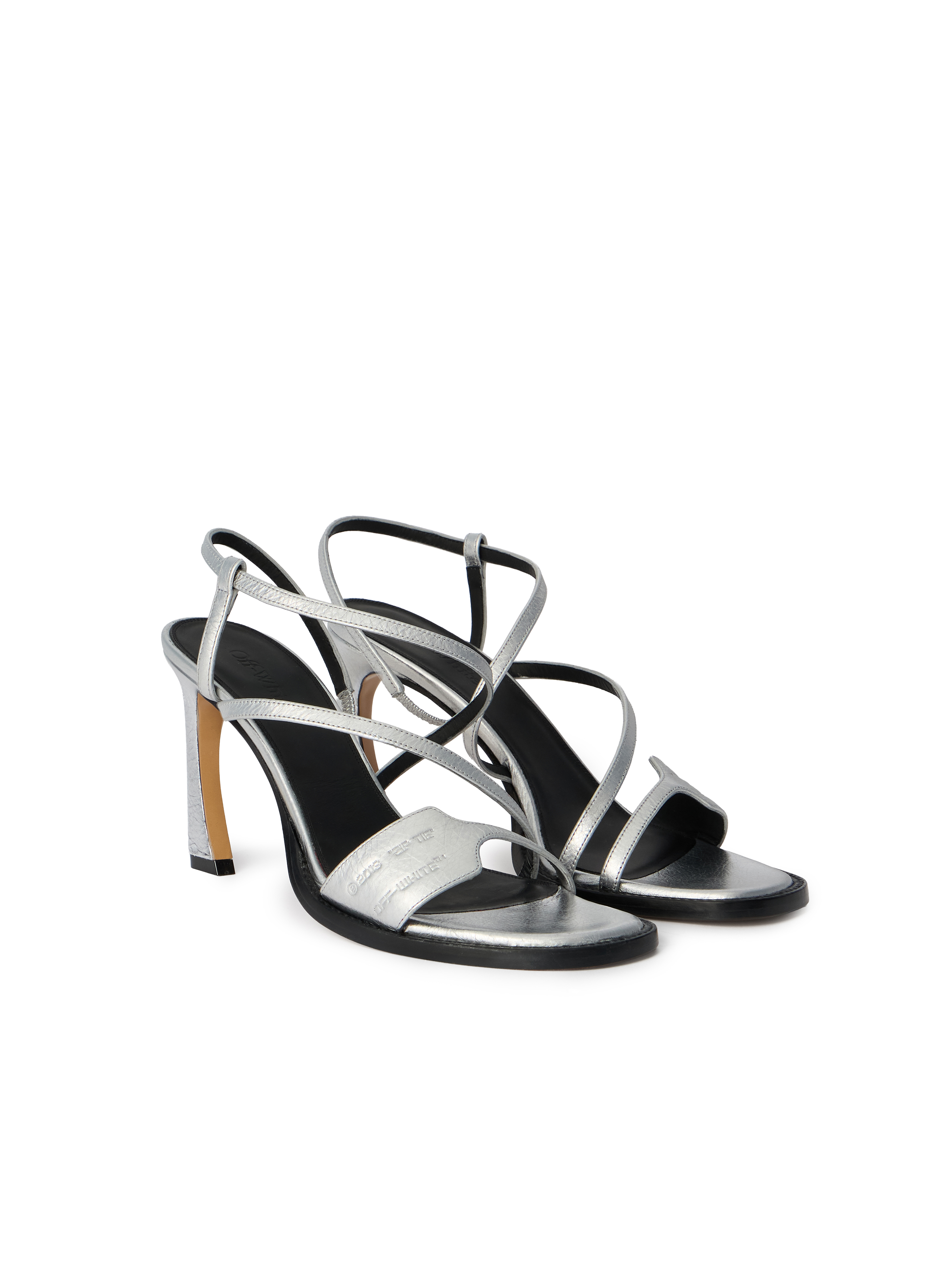  Off White Zip Tie Loop Sandals - Female  Silver - Silver 38 
