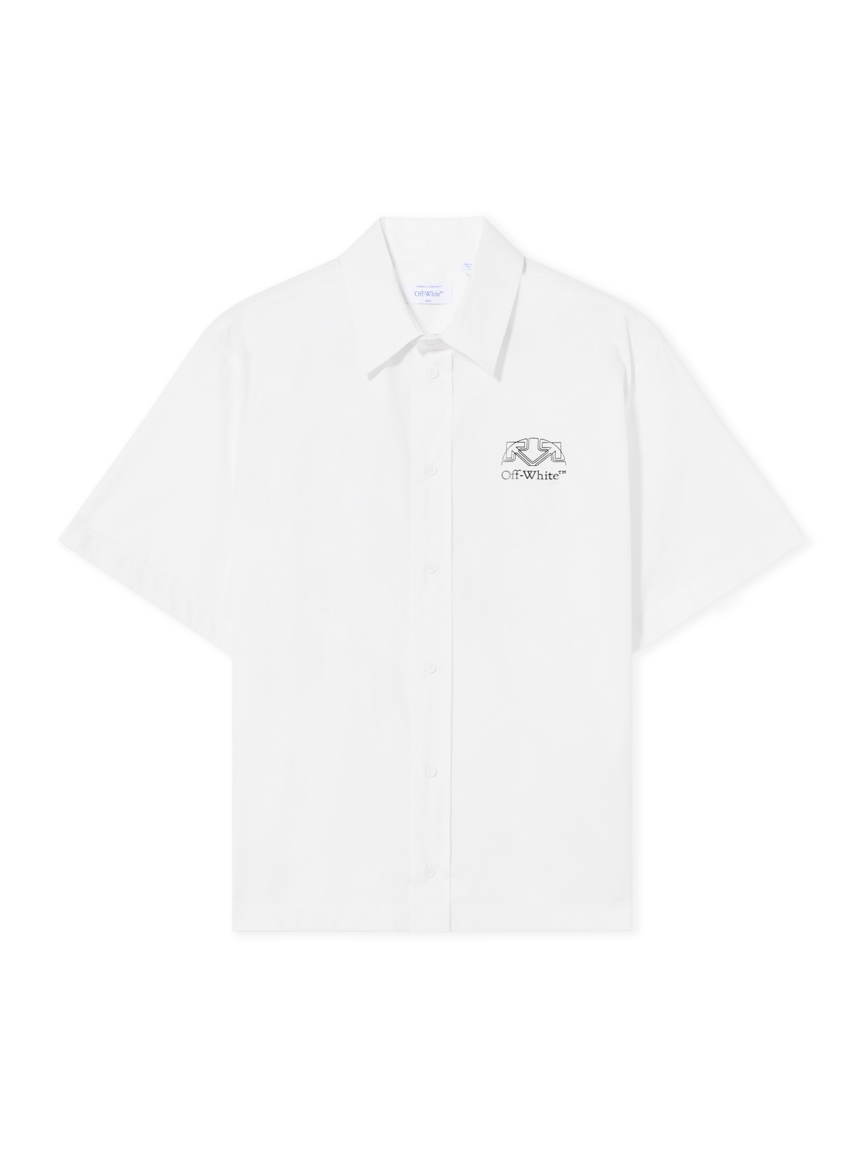 Off White Uomo Bianco Off Camicia Bowling Slim Popeline Off Line Half Arrow - Camicie 50