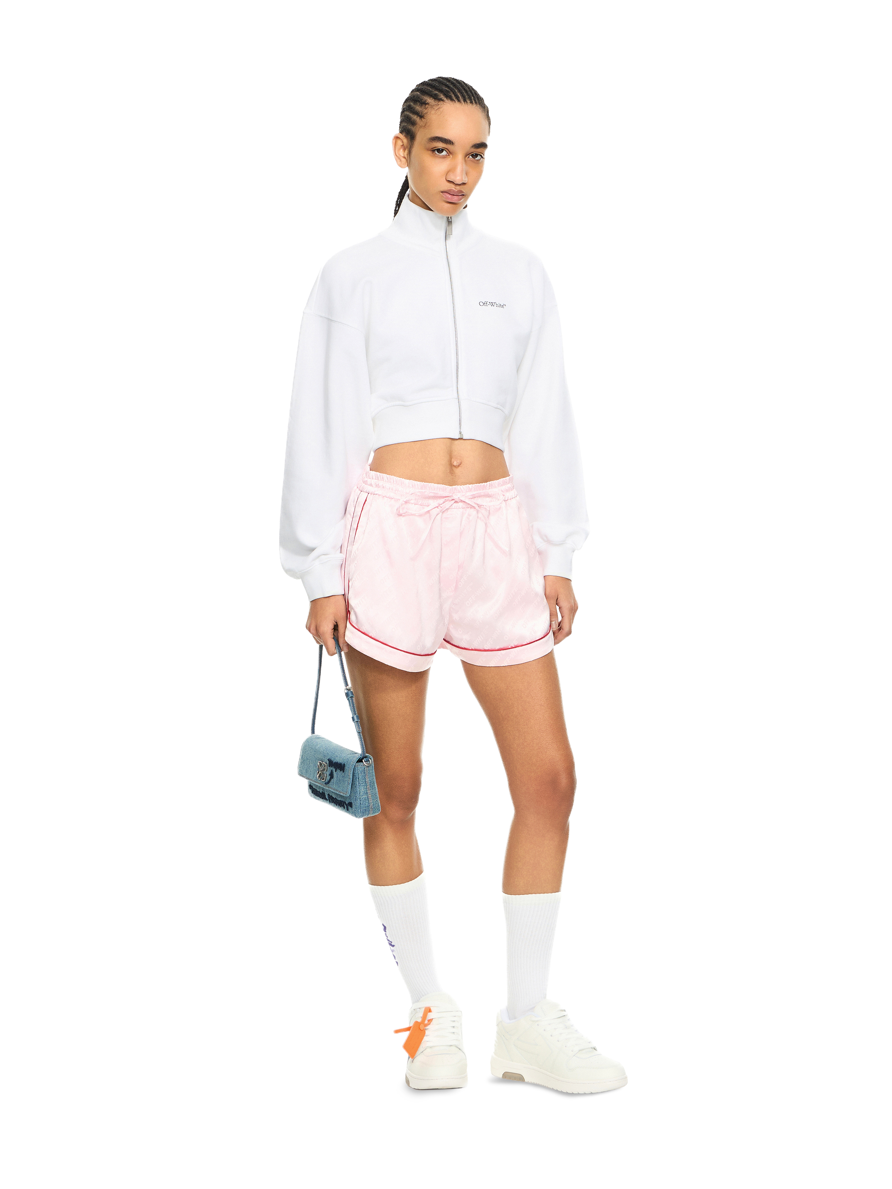 Off-White Arrow Glowing Flower Crop Zip Jacket