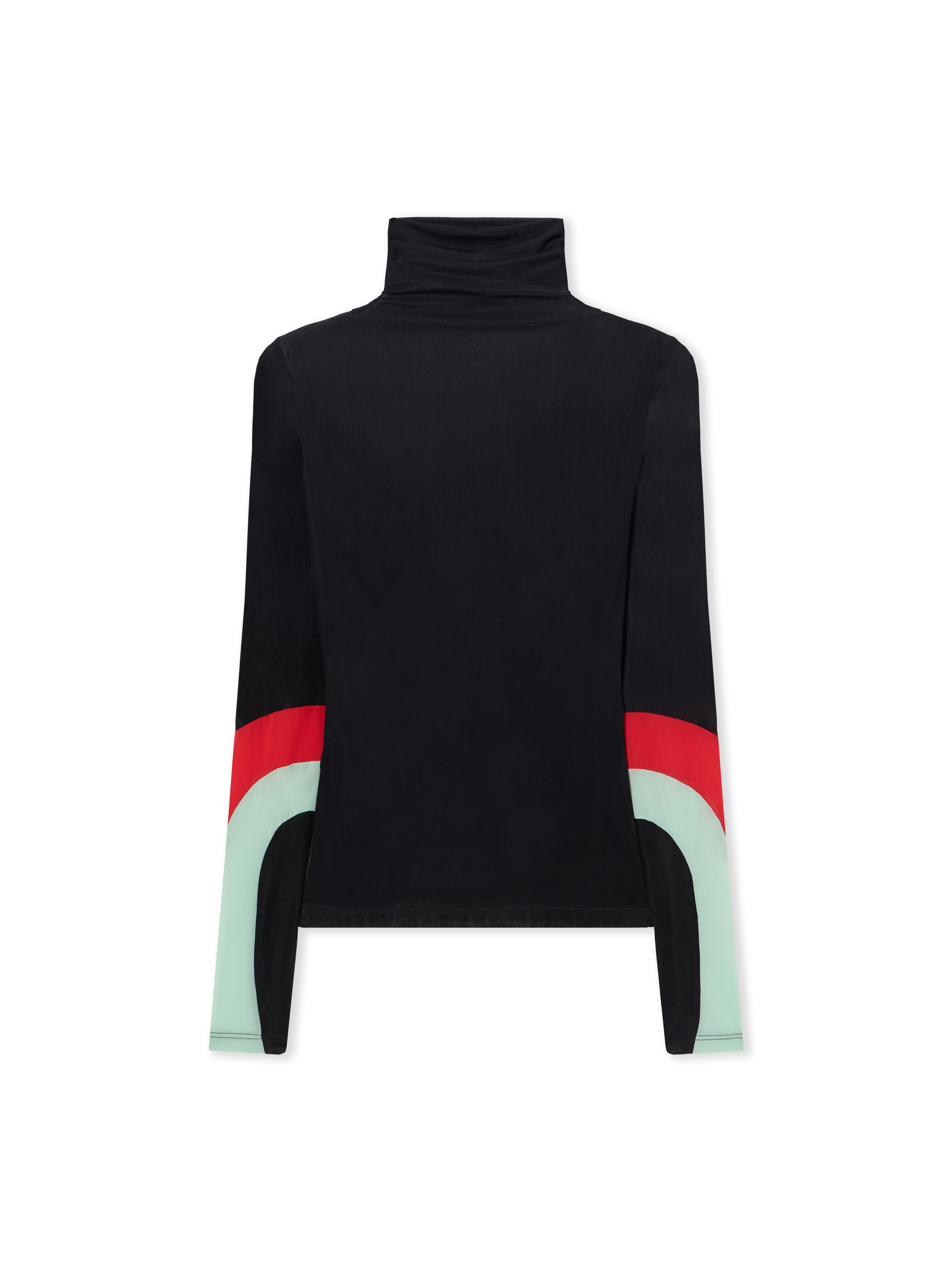 Off-white Black Turtleneck T-shirt With Red And Light Blue Details Off White In Multi
