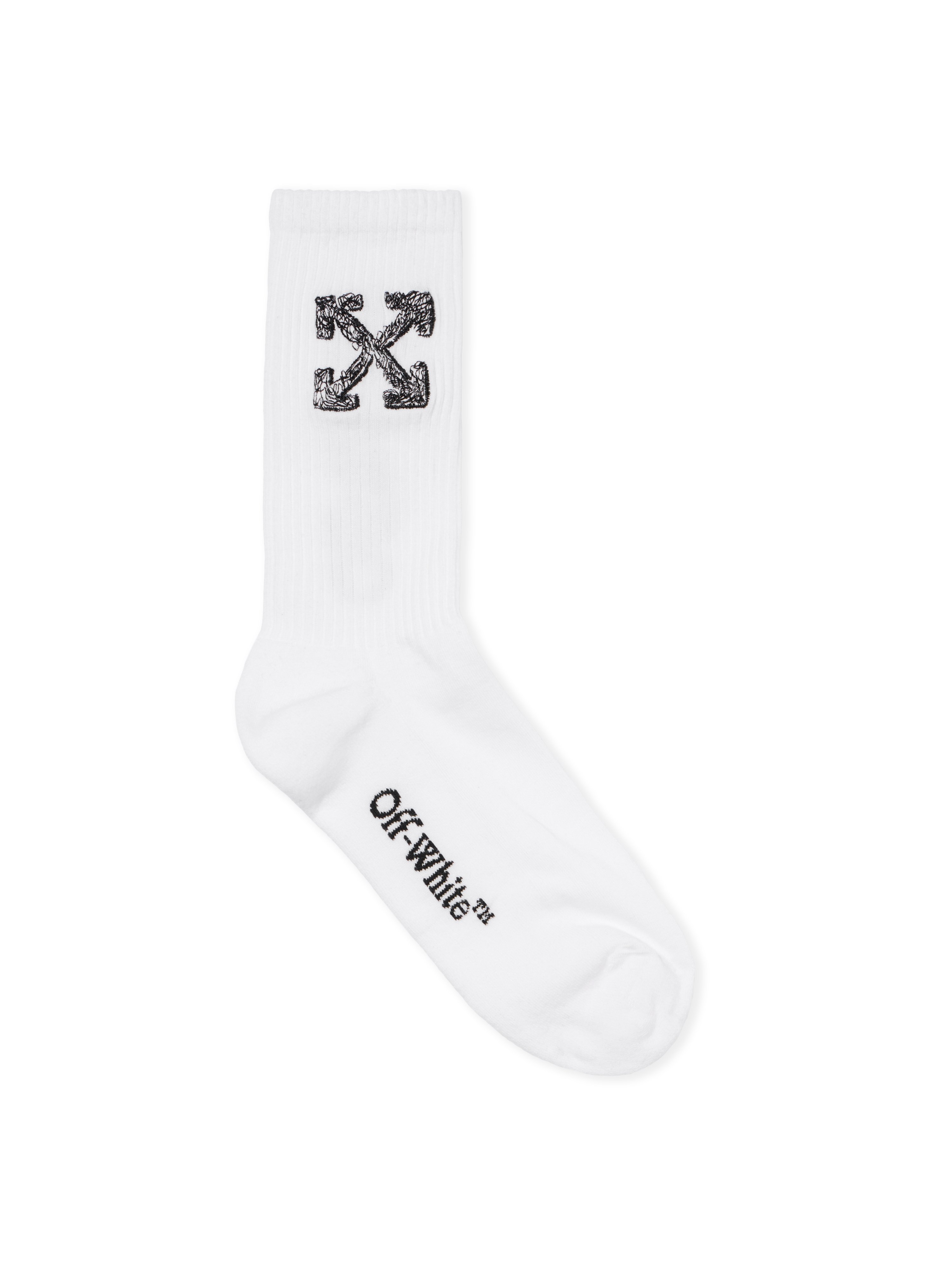 Arrow Scribble Mid Socks in WHITE - BLACK for Men | Off-White™