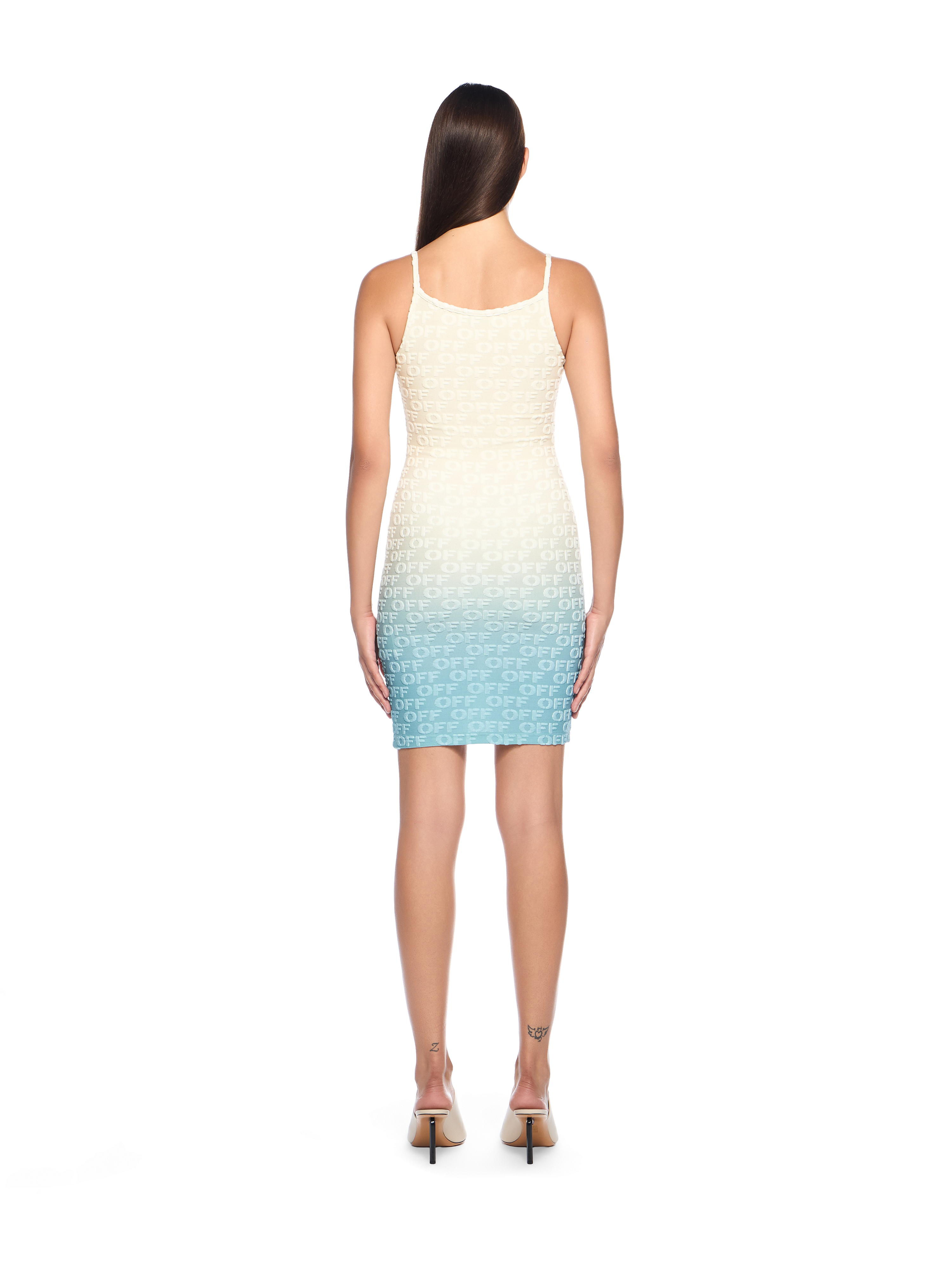 Off-white Gradient Logo Terry Dress In Blue