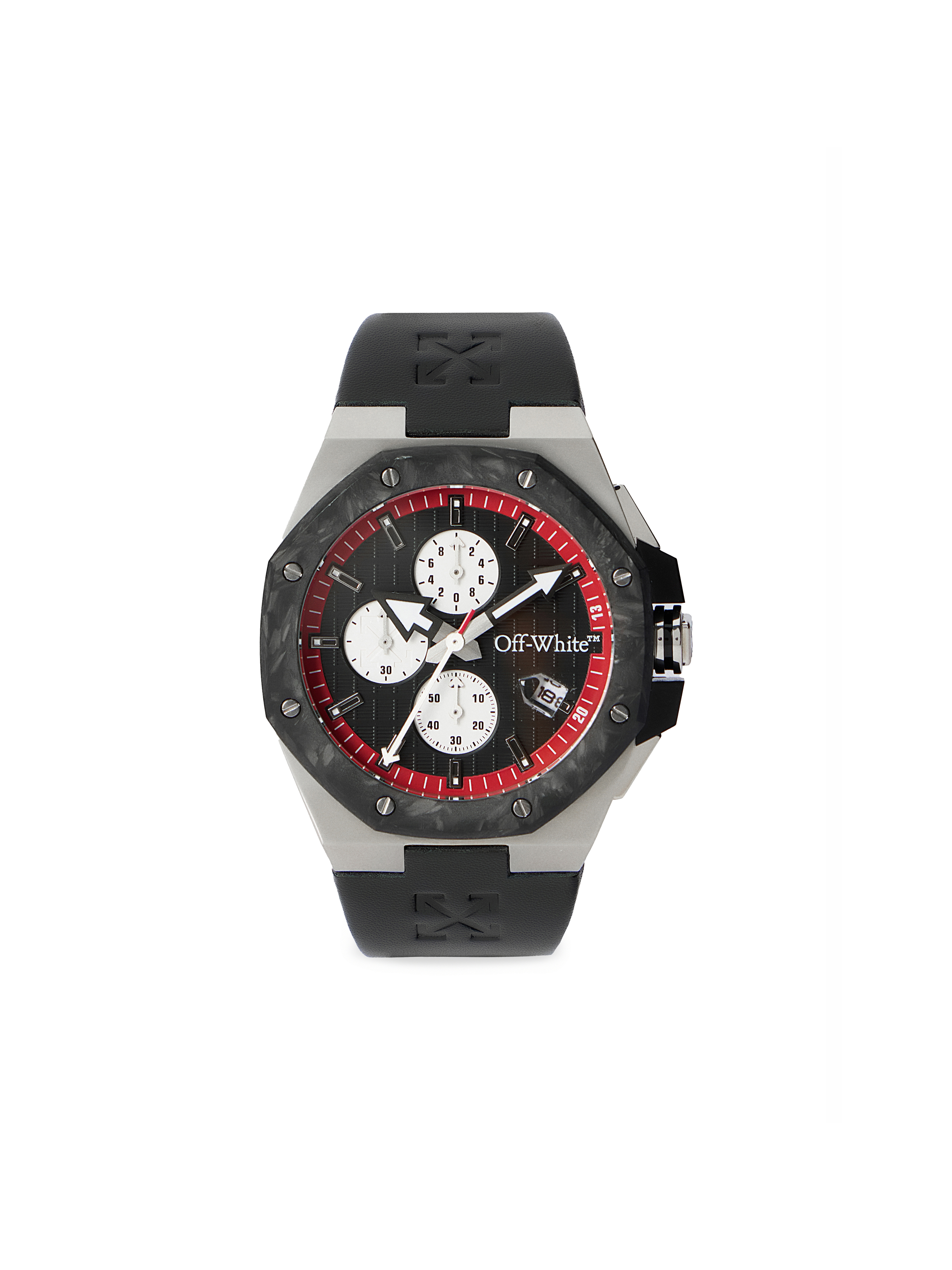 Off-white Frequency Chrono Watch In Two Tone Silver & Black