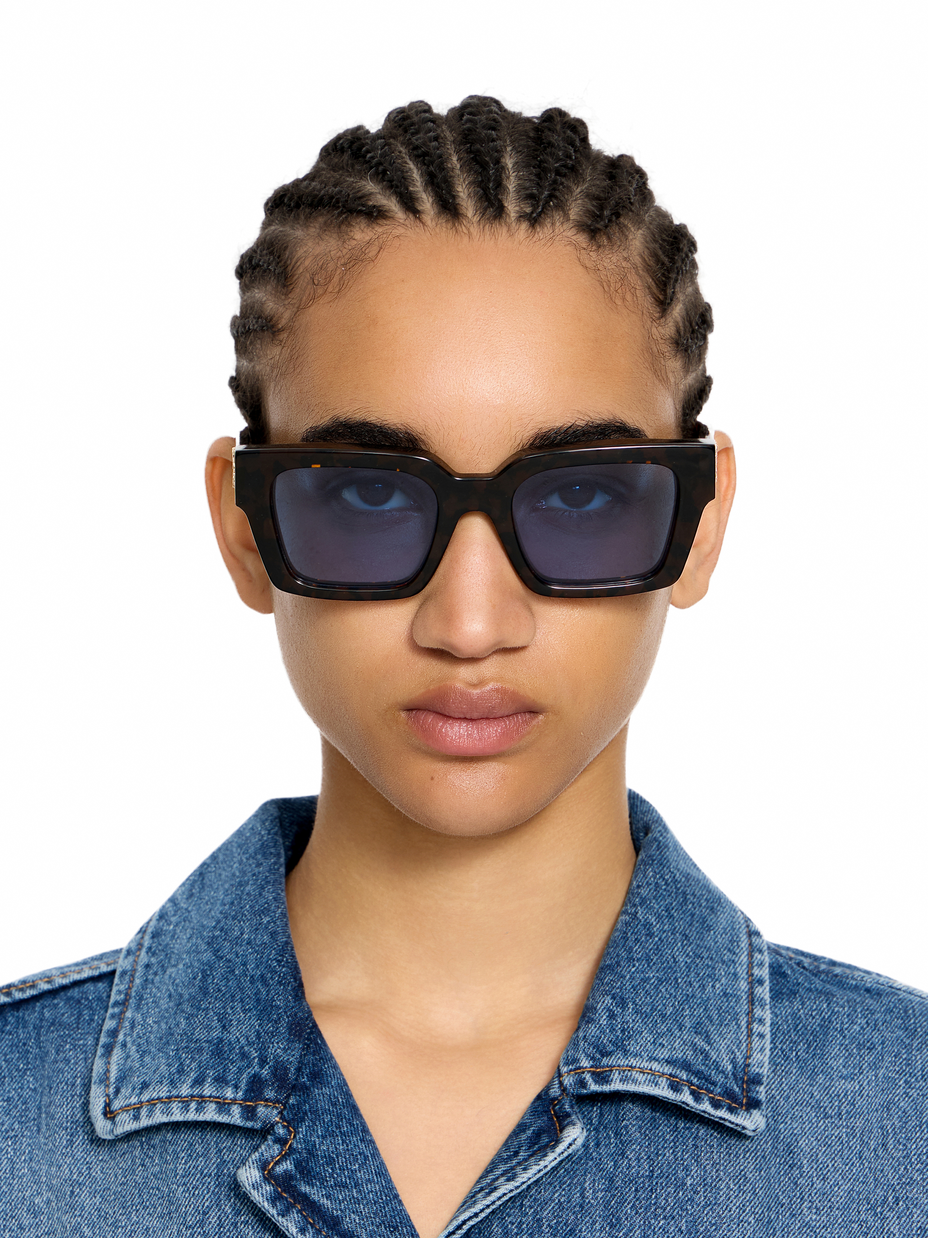 Off-White Havana/Blue Virgil Sunglasses