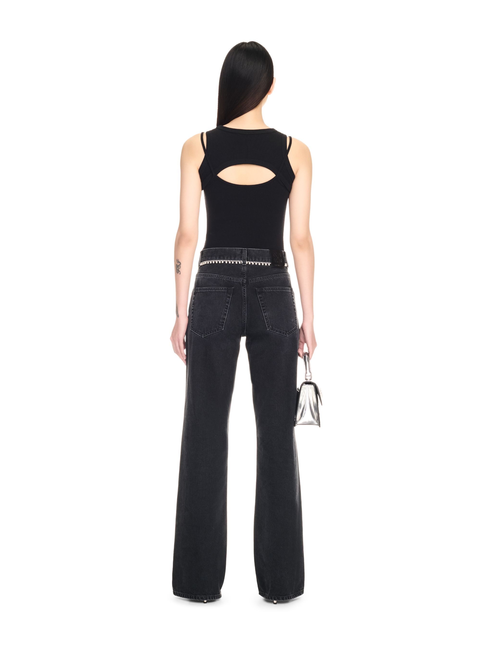 Off-white Layered Sleeveless Top With In Black