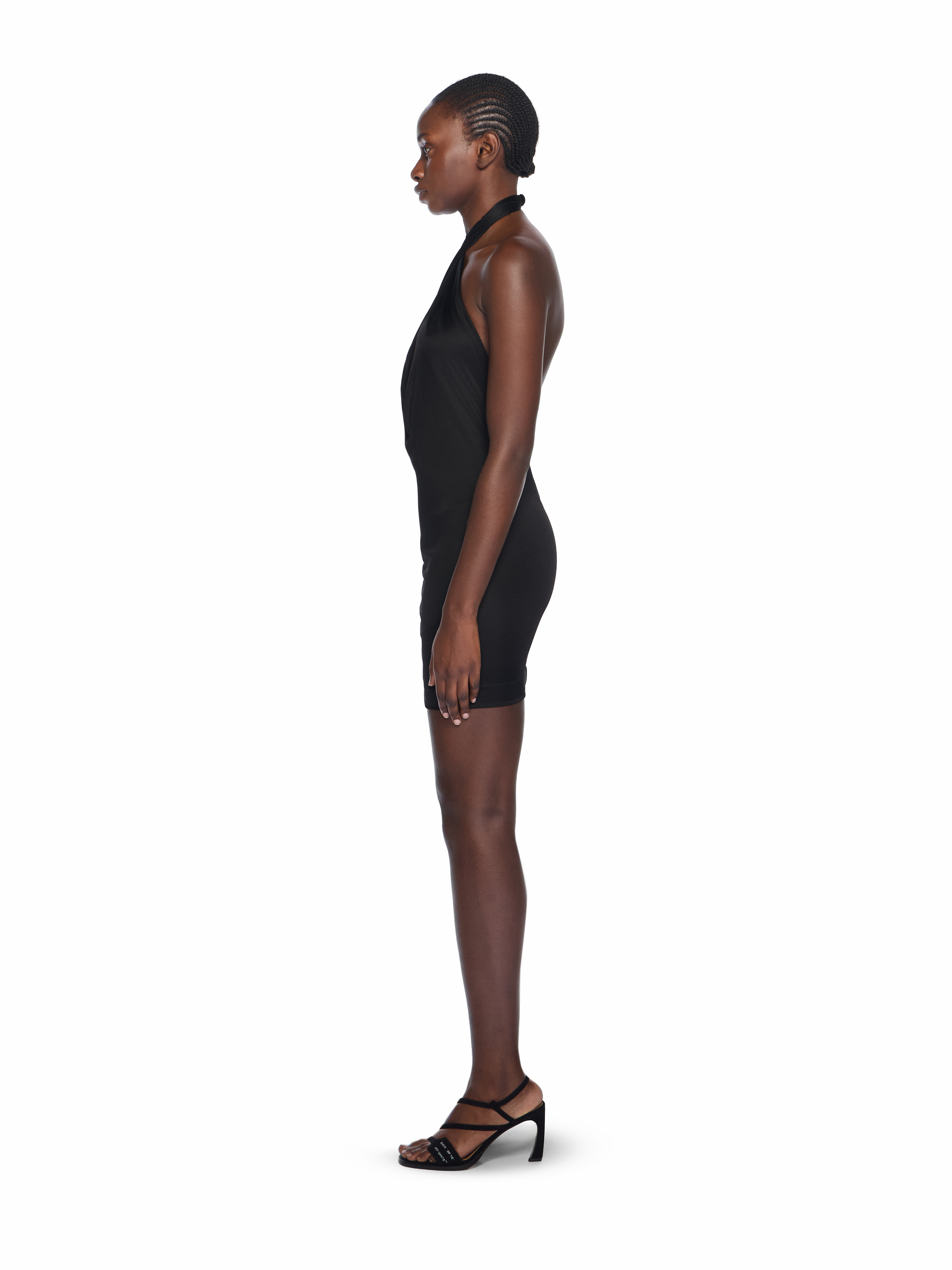  Off White Fluid Jer Dress - Female  Black - White 40 