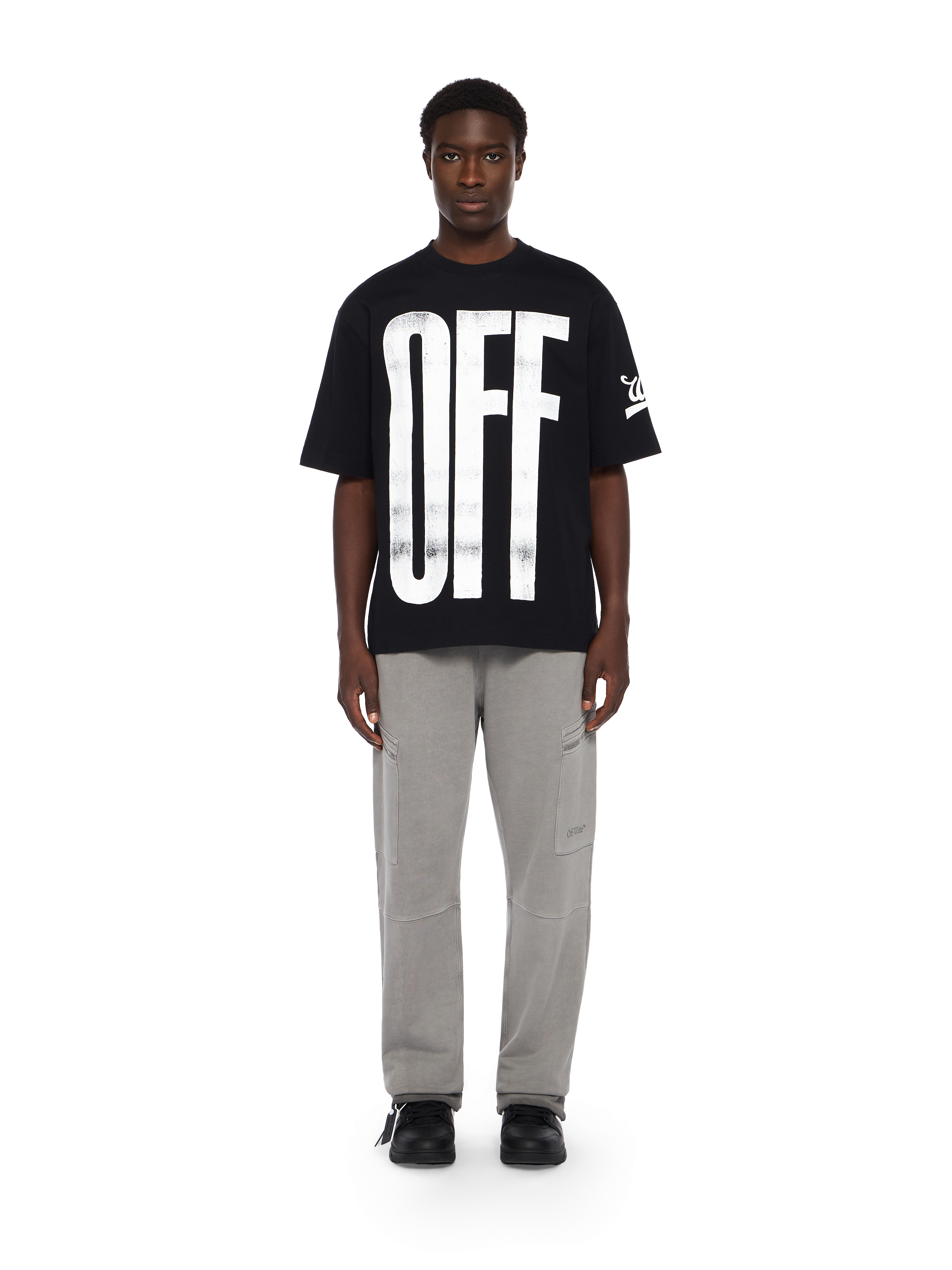 Big Off Diagonal Skate Logo T-Shirt in BLACK - WHITE for Men | Off