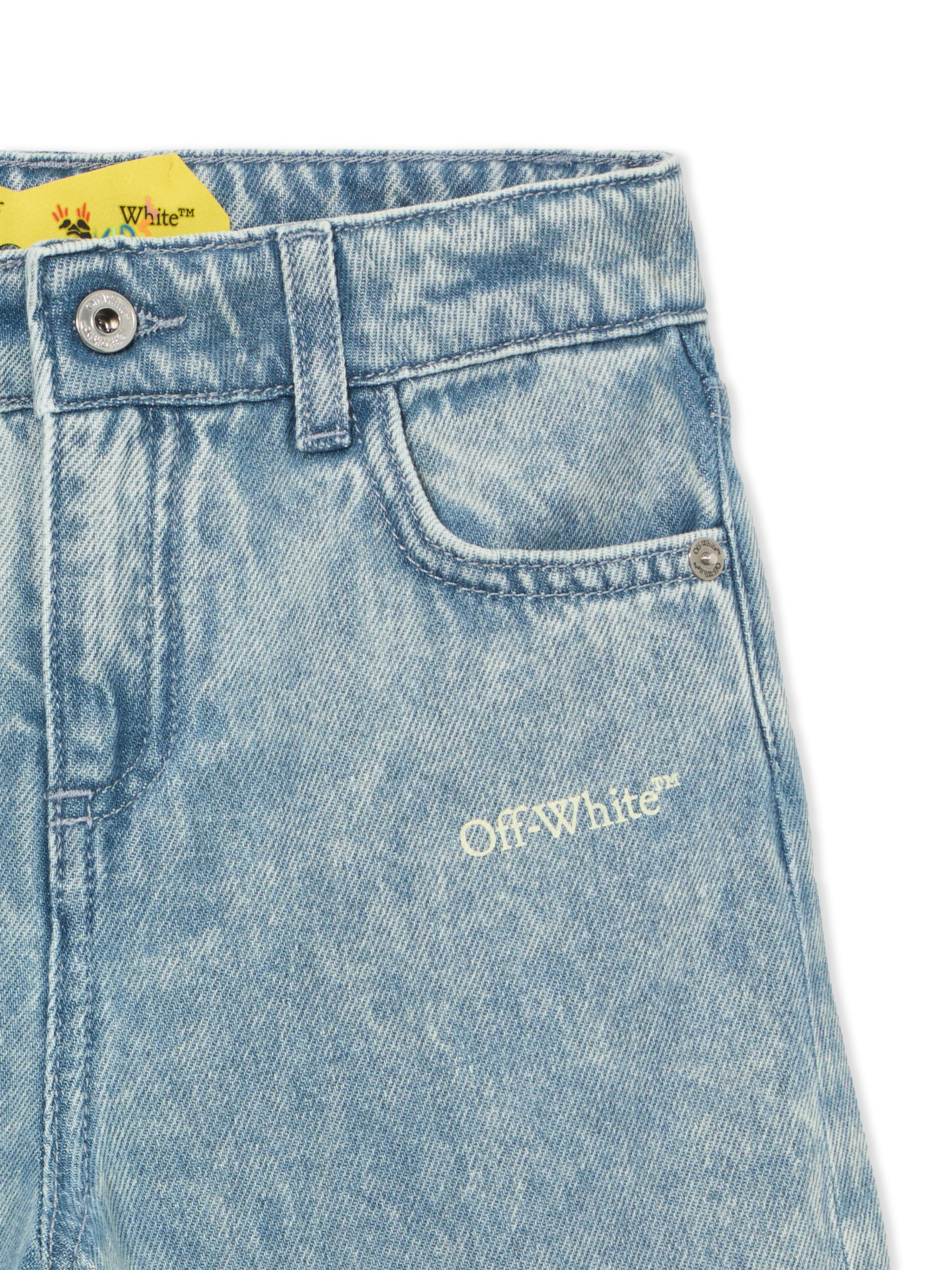  Off White Diagonal Sketch Denim Pants - Kids Mädchen Kleidung Light Blue 8 