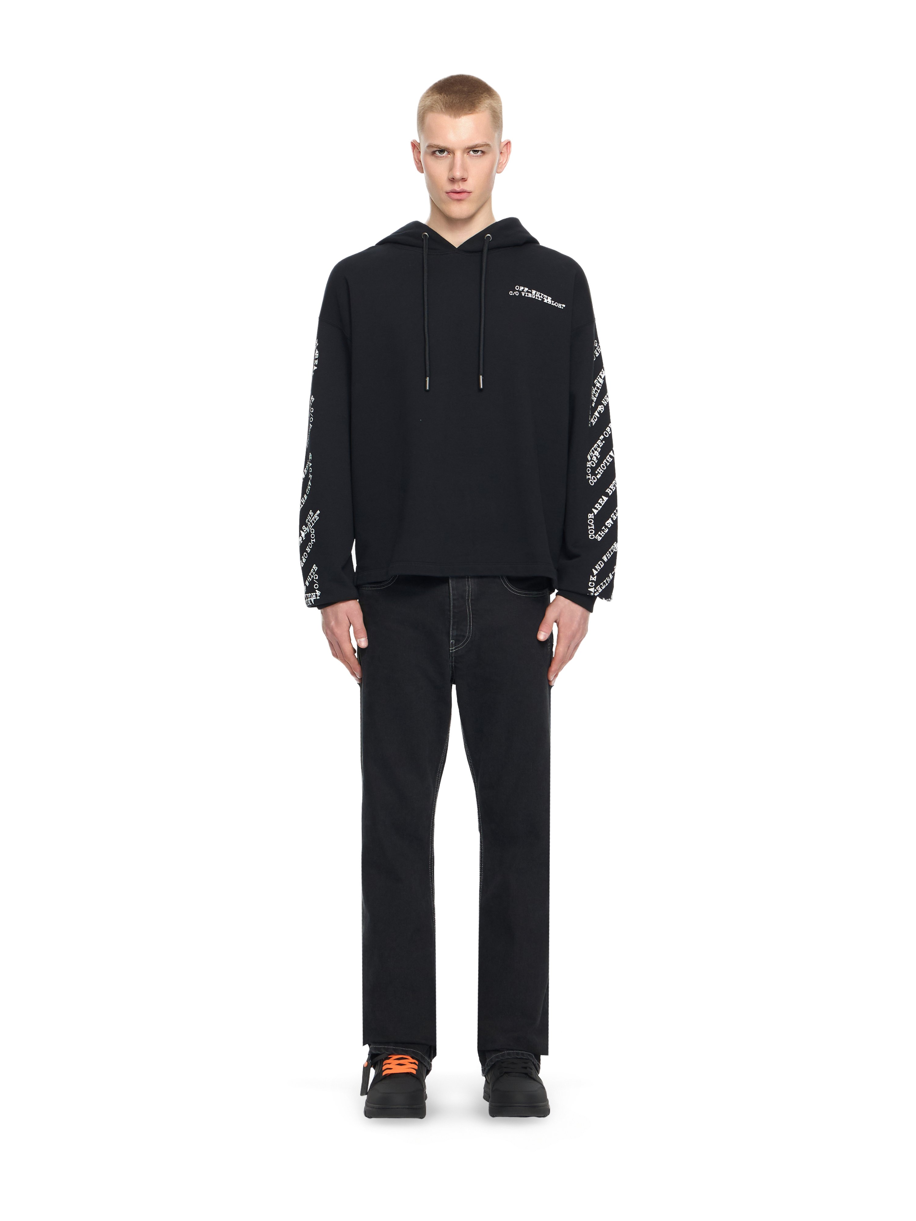 Off-White Type Arrow Diagonal Loose Hoodie