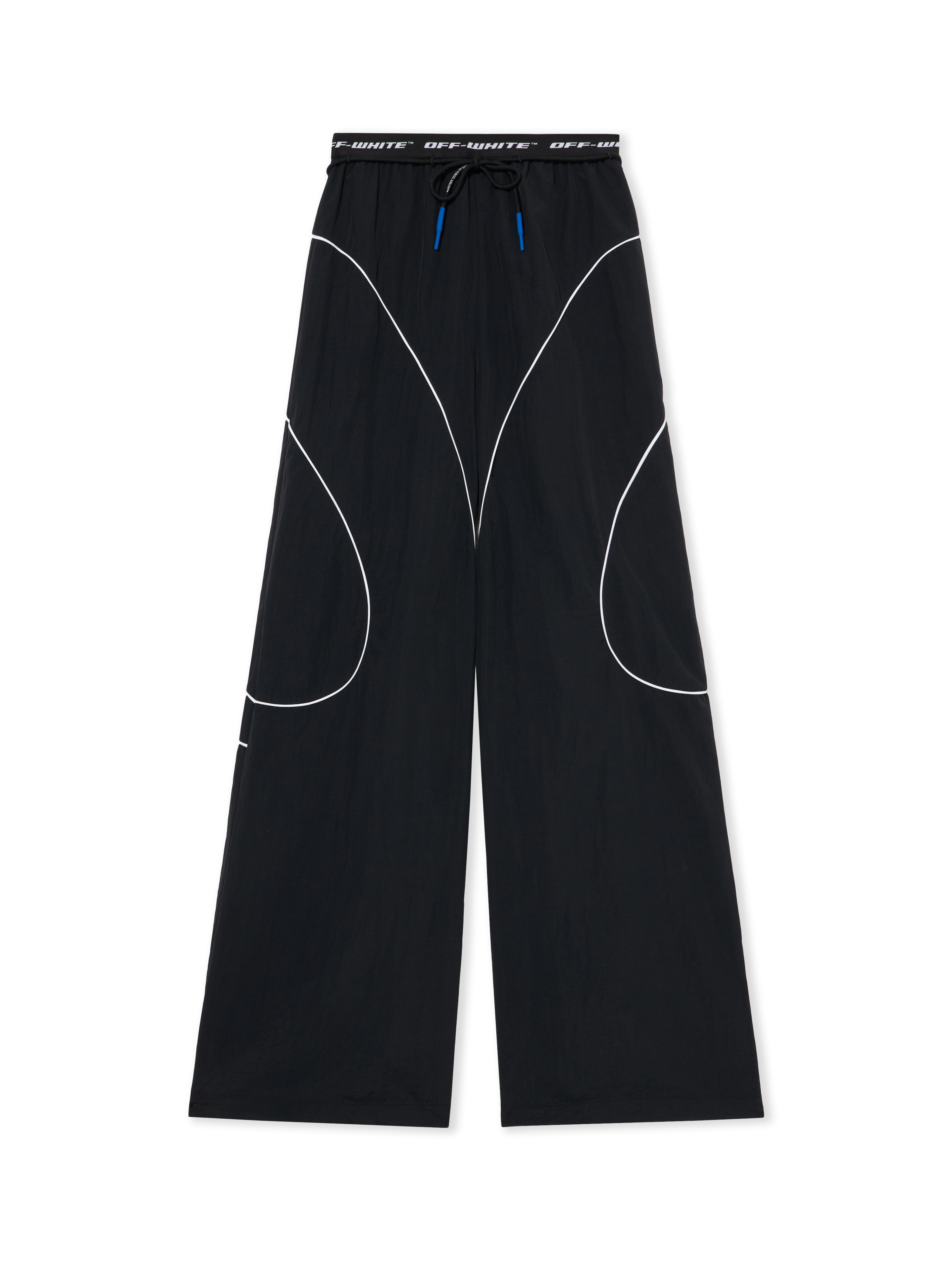 Off-white Off White Black Polyester Trousers In Multi