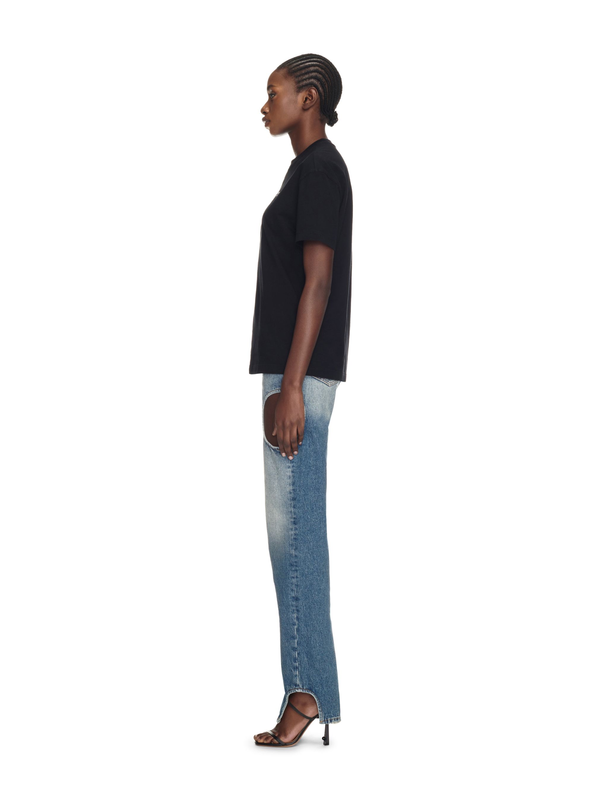 Off-white Big Logo Bookish Casual Tee In Black