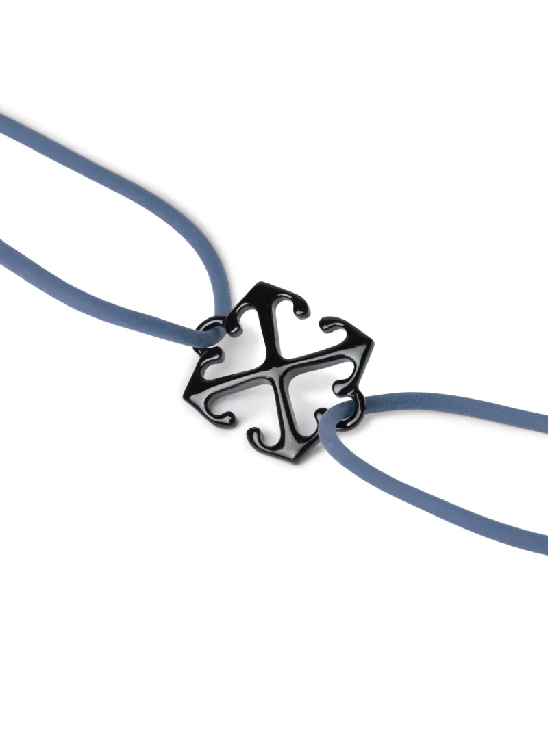 Off-white Enamel Rubber Bracelet In Blue