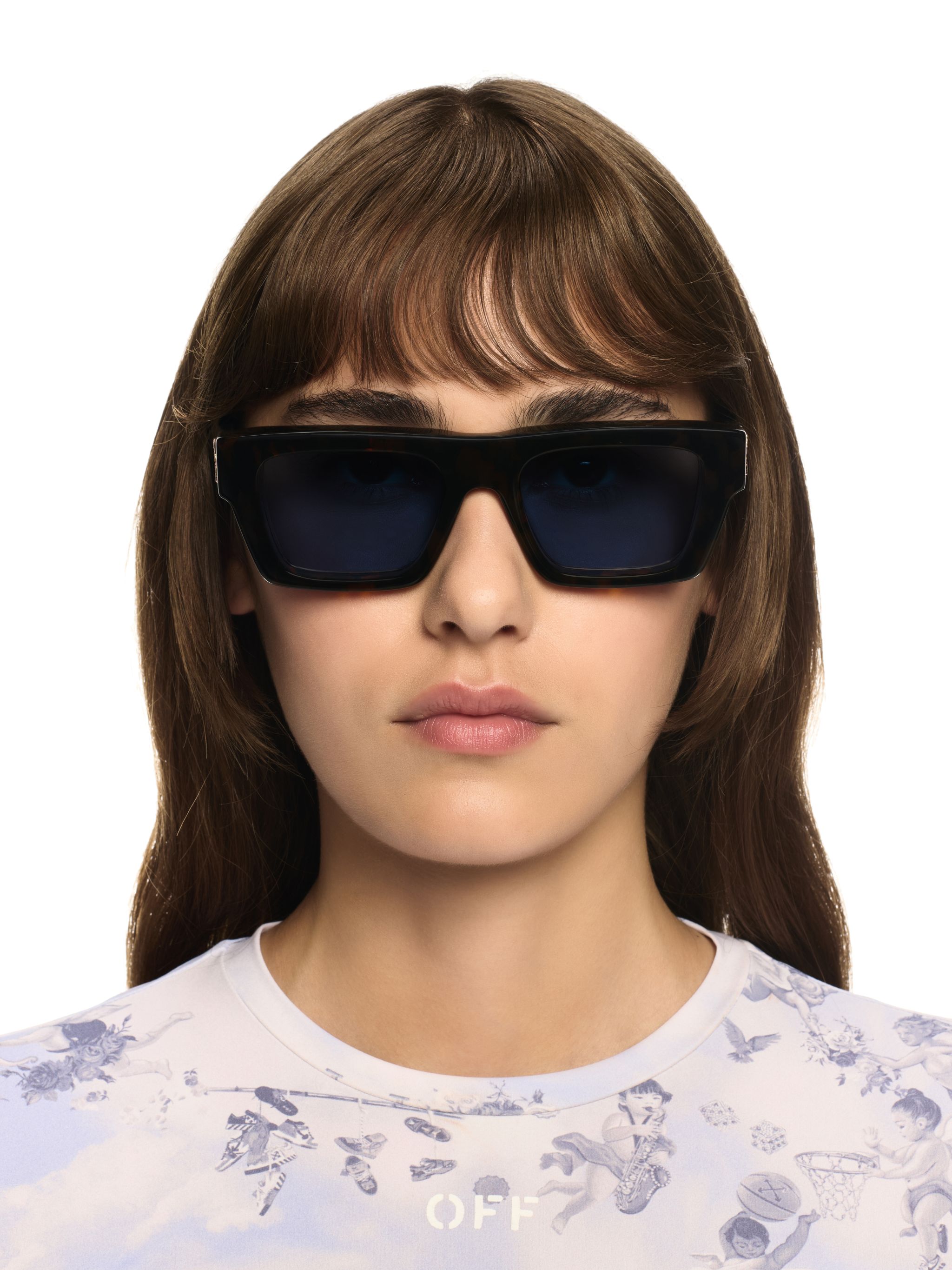 Off-white Square Frame Sunglasses In Brown