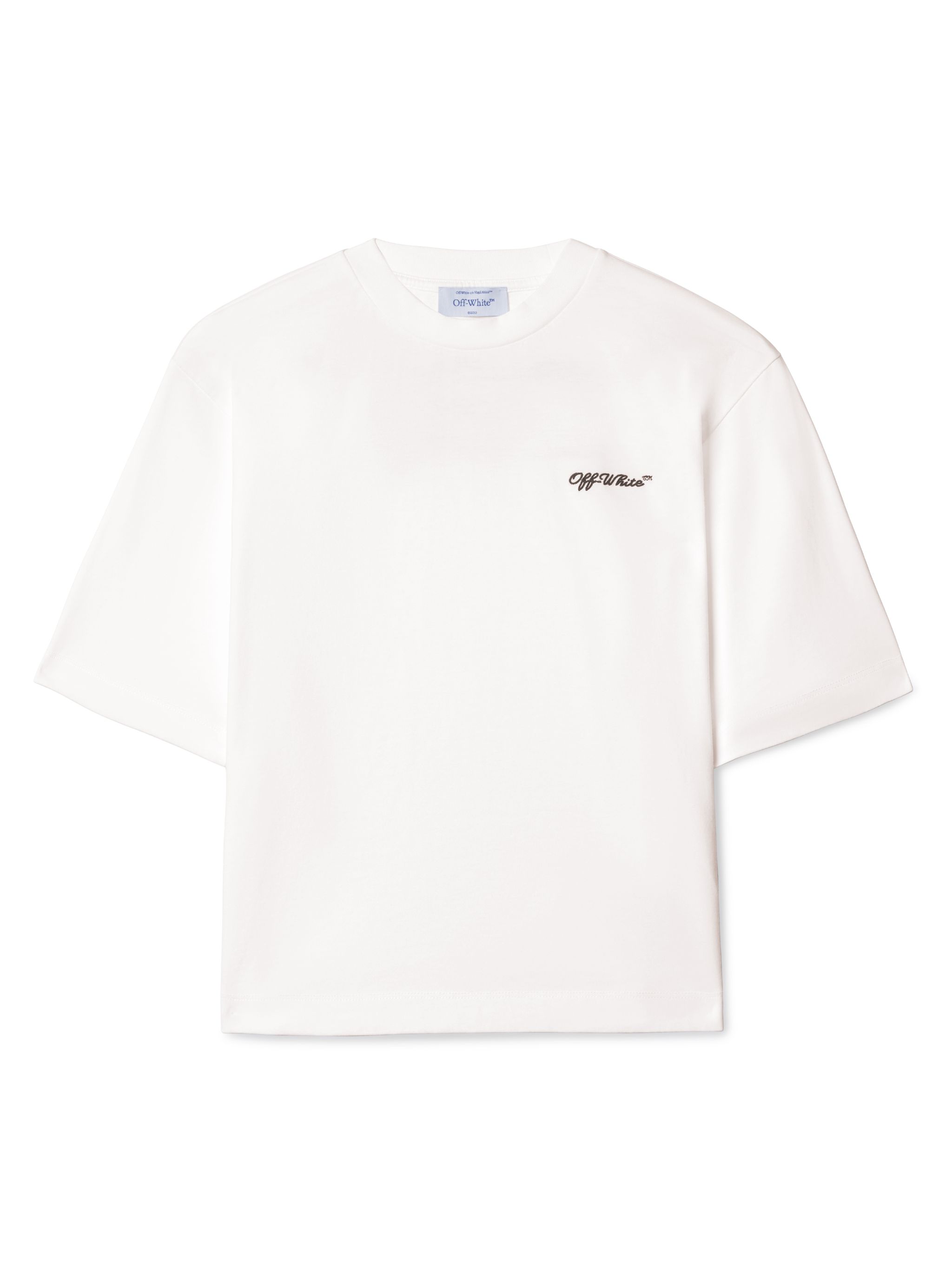 Off-white Embr Script Boxy Tee In White