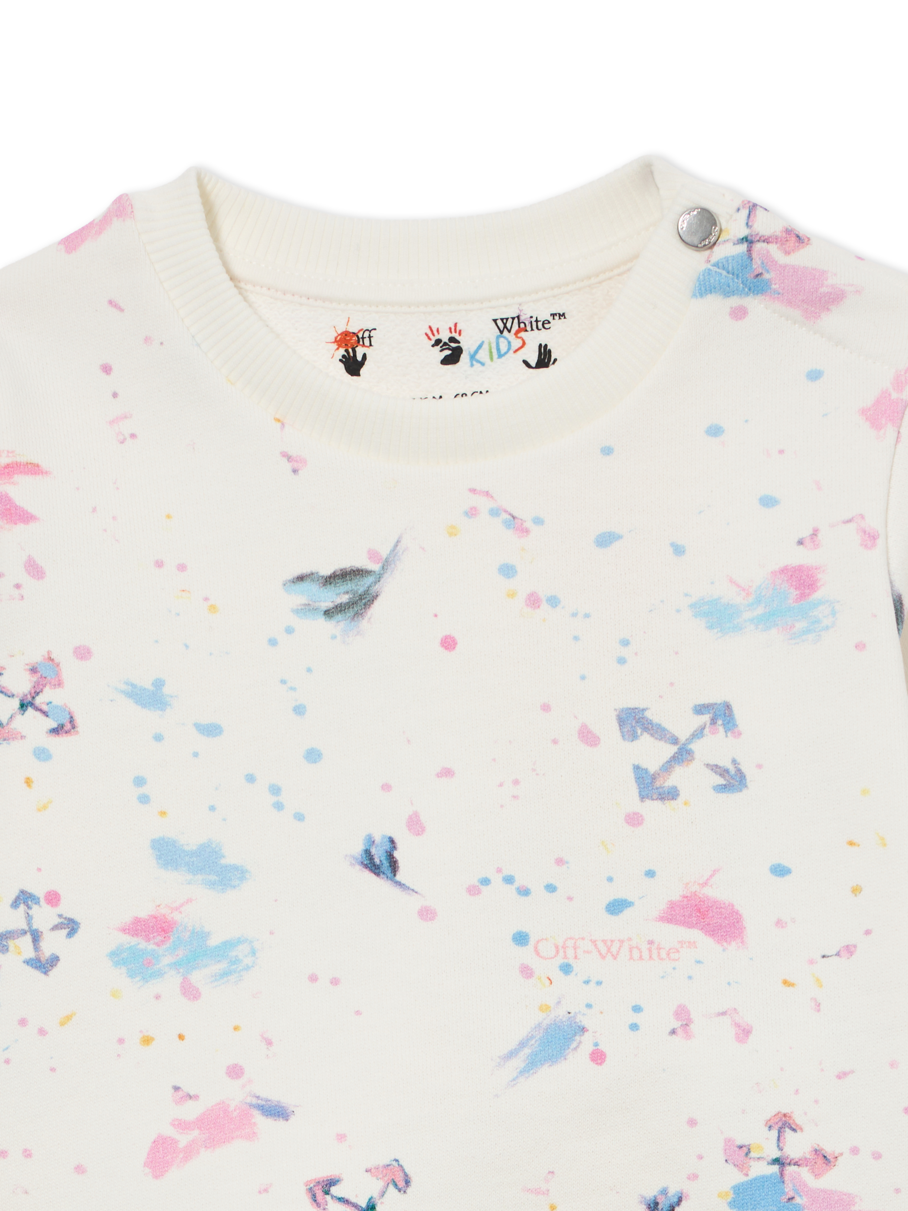  Off White Arrow Splat Allover Sweatshirt - Kids Baby Pink Aop 3/6 
