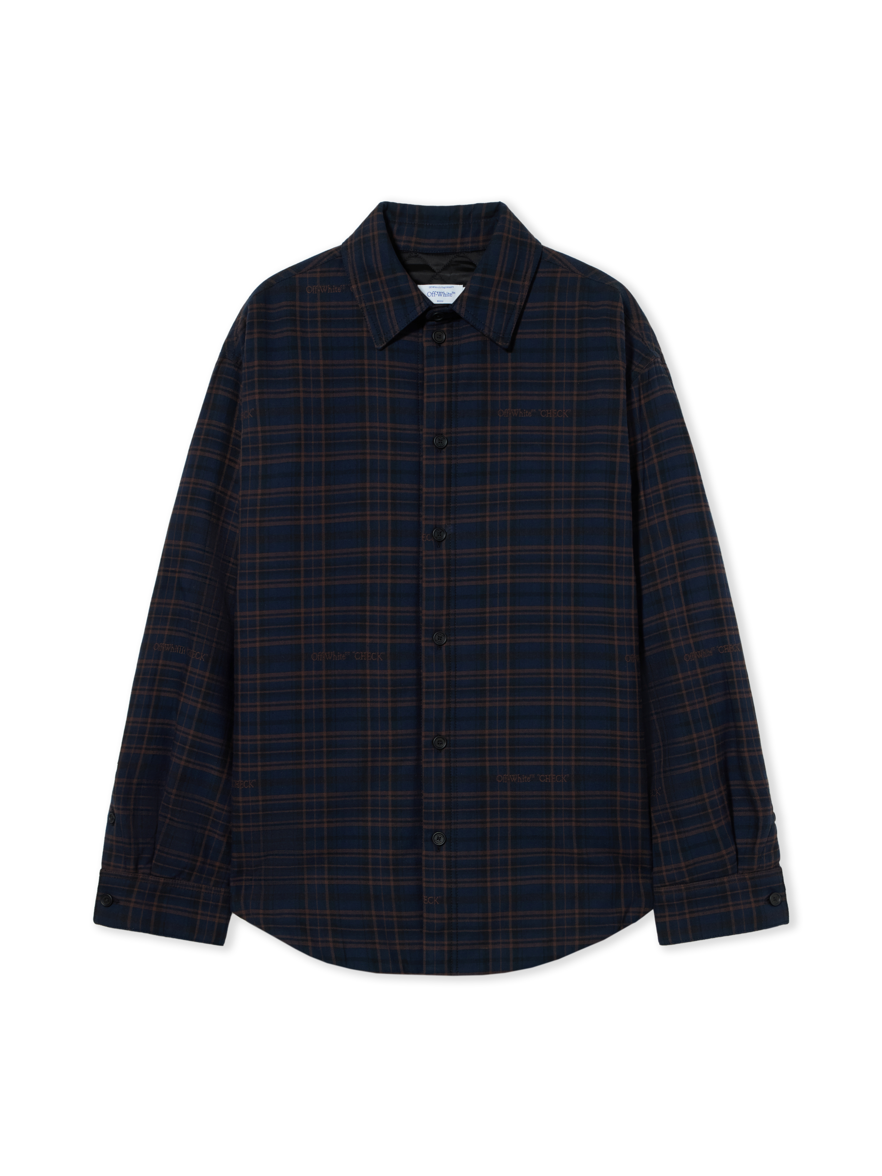 Off White Uomo Blu - Overshirt Imbottita A Quadri In Flanella - Shirts - Xs - Immagine 2