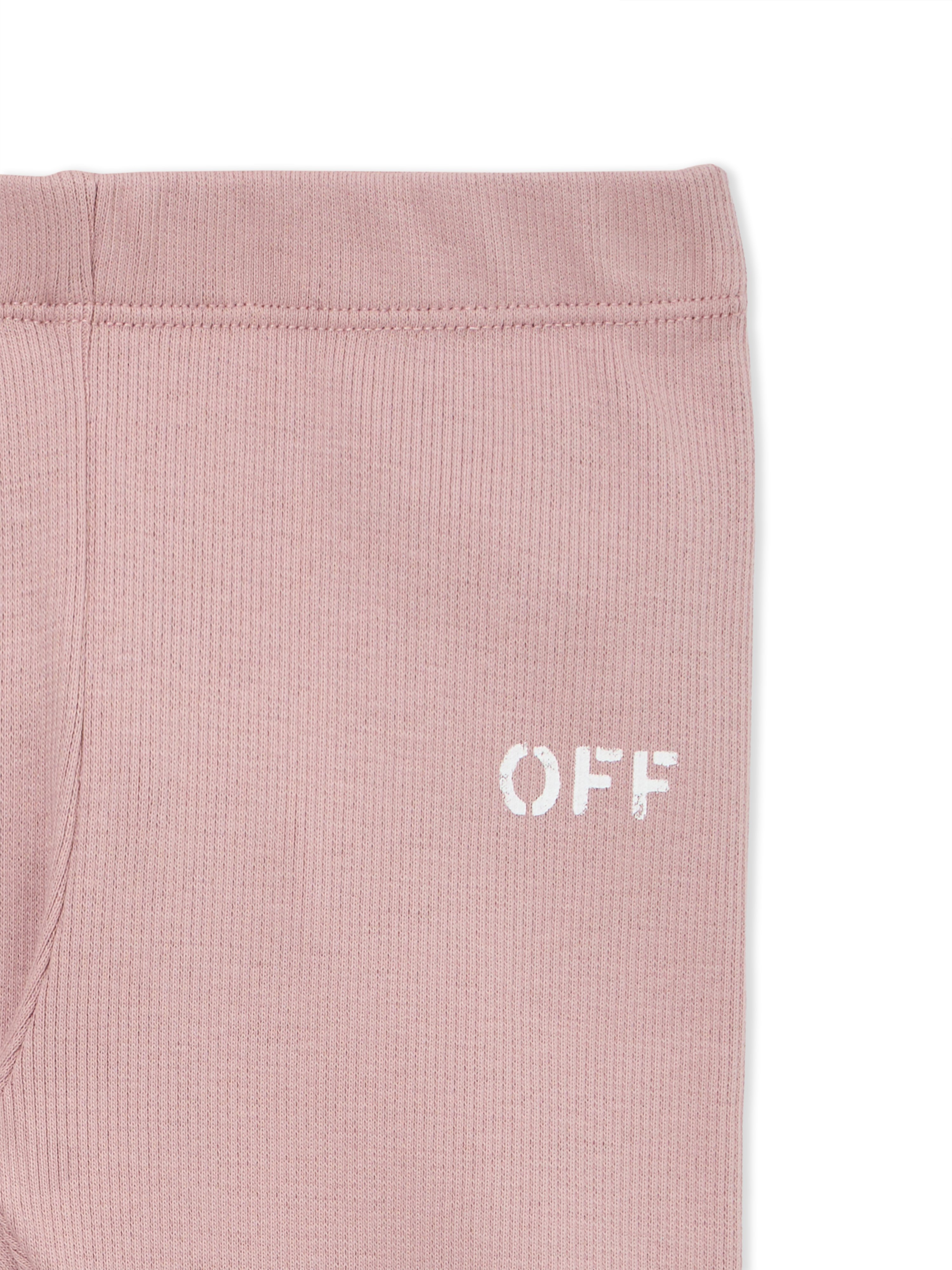  Off White Off Stamp Ribbed Leggings - Kids Baby Pale Mauve 18 
