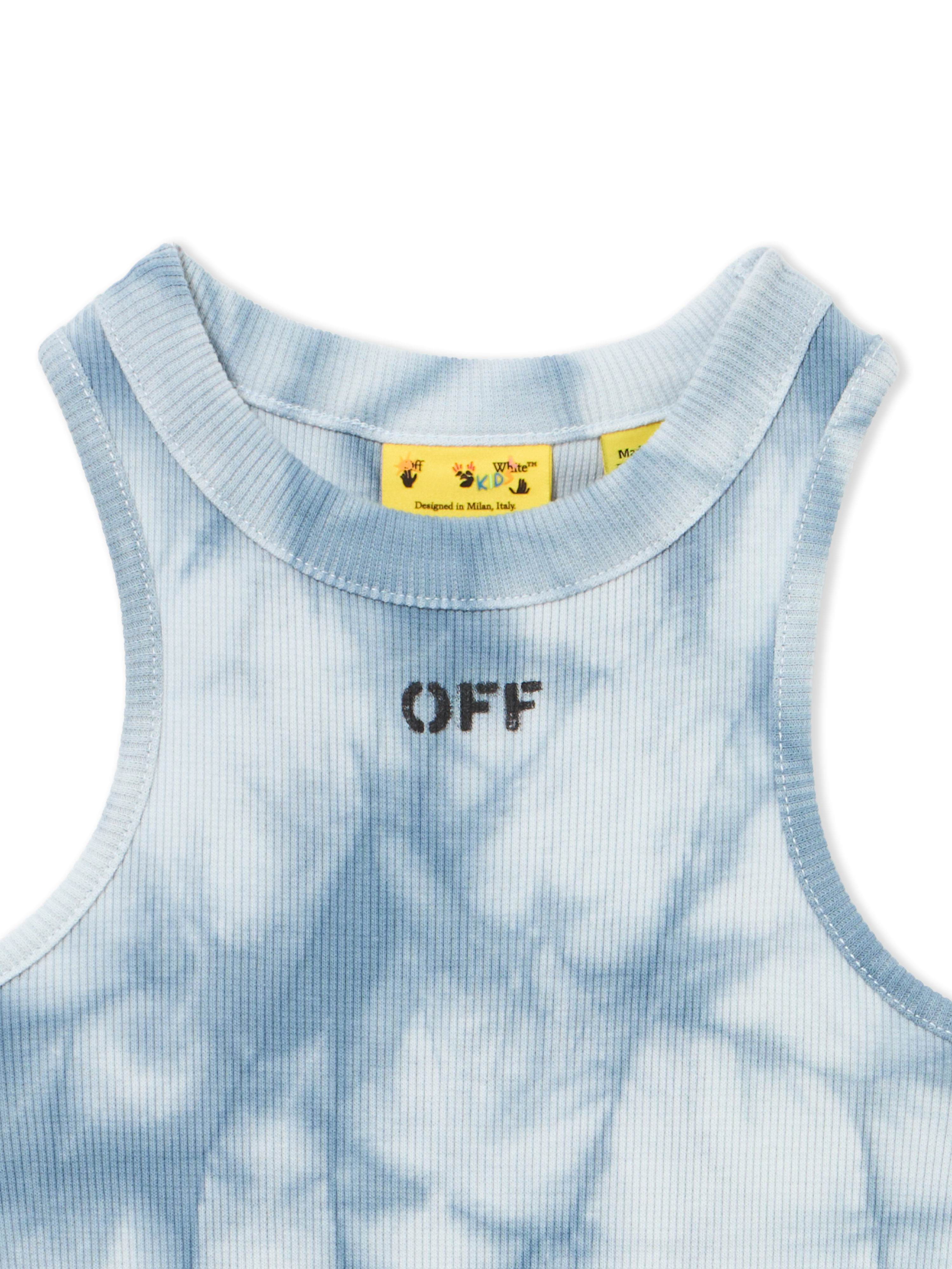  Off White Off Stamp Tie-dye Ribbed Dress - Kids Mädchen Kleidung Dusty Blue 10 