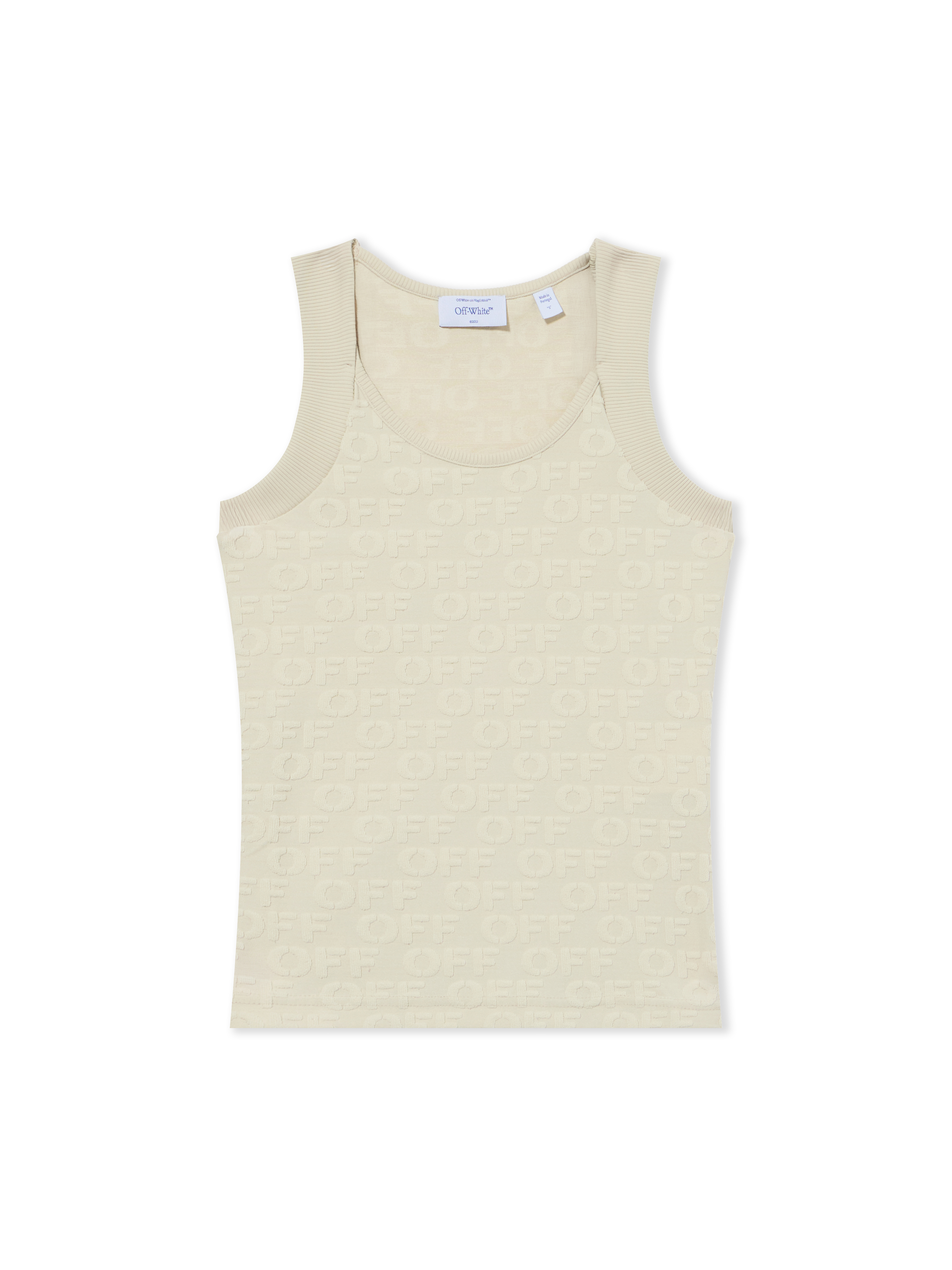 Off-white Terry Off Tank Top In Beige-no Color