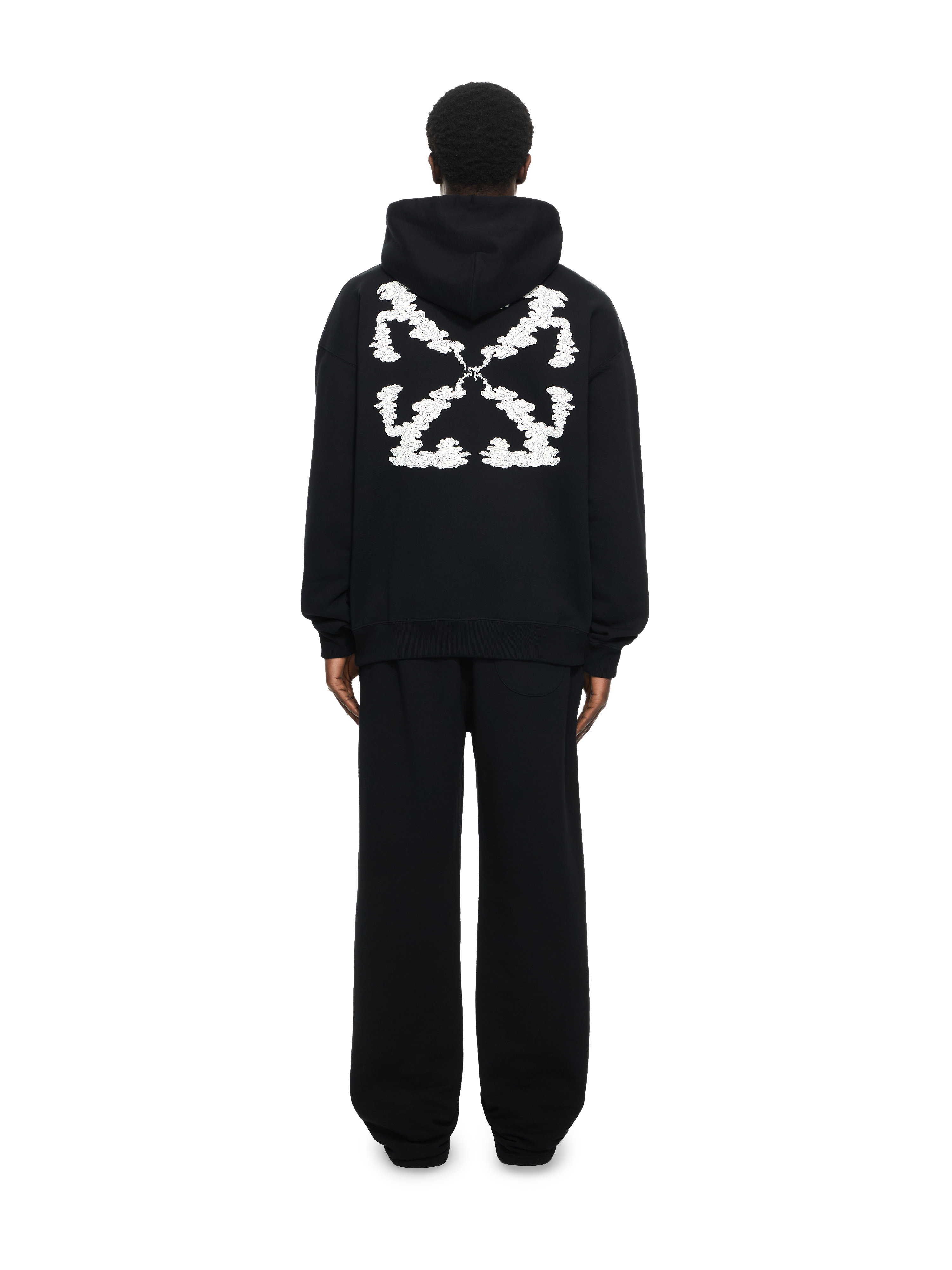 Off-white Mens Black - Anthracite Bookish Relaxed-fit Cotton Skate Hoody