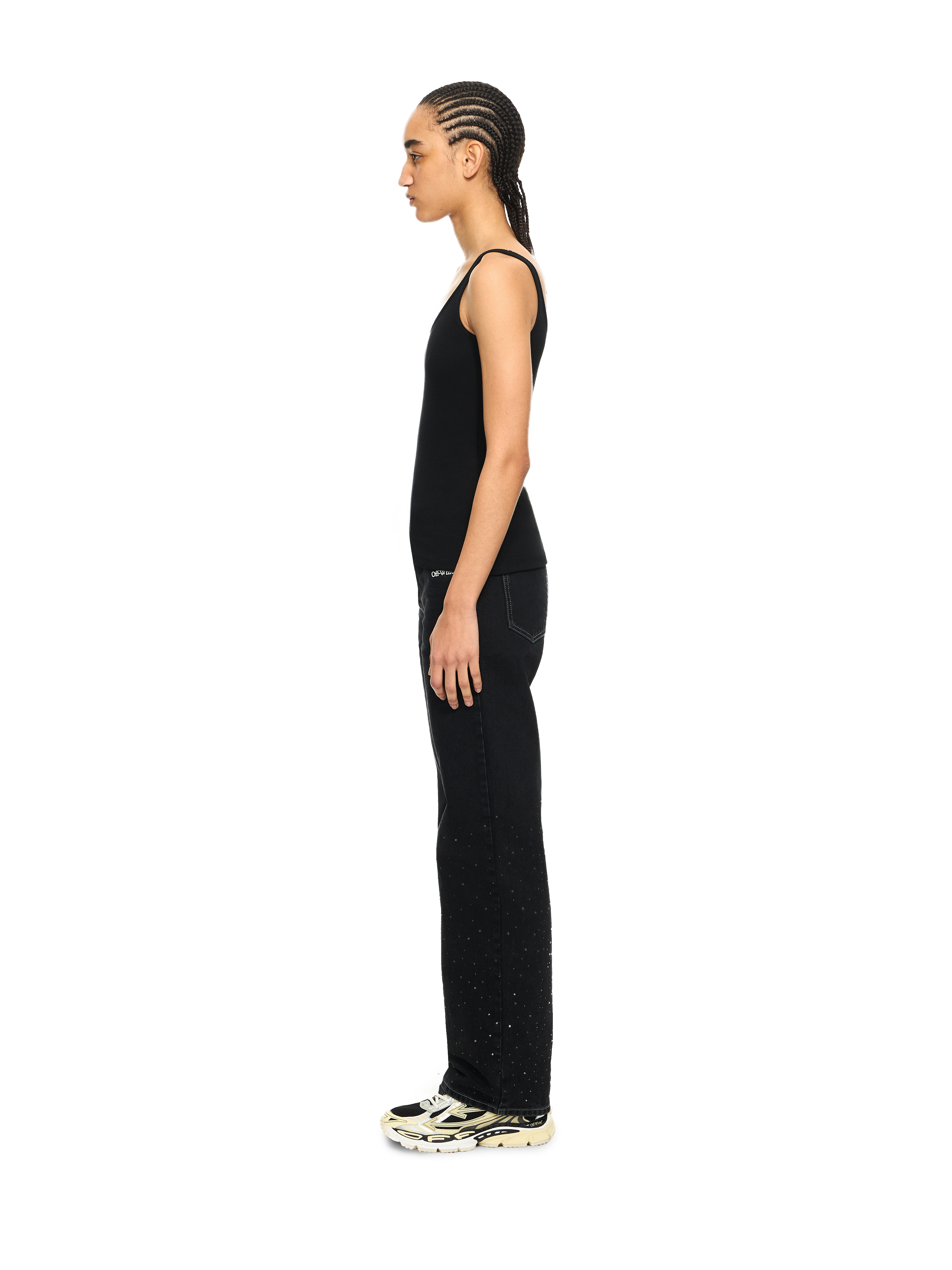 Off-white Off White Off Stamp Rib Tank Top Black White