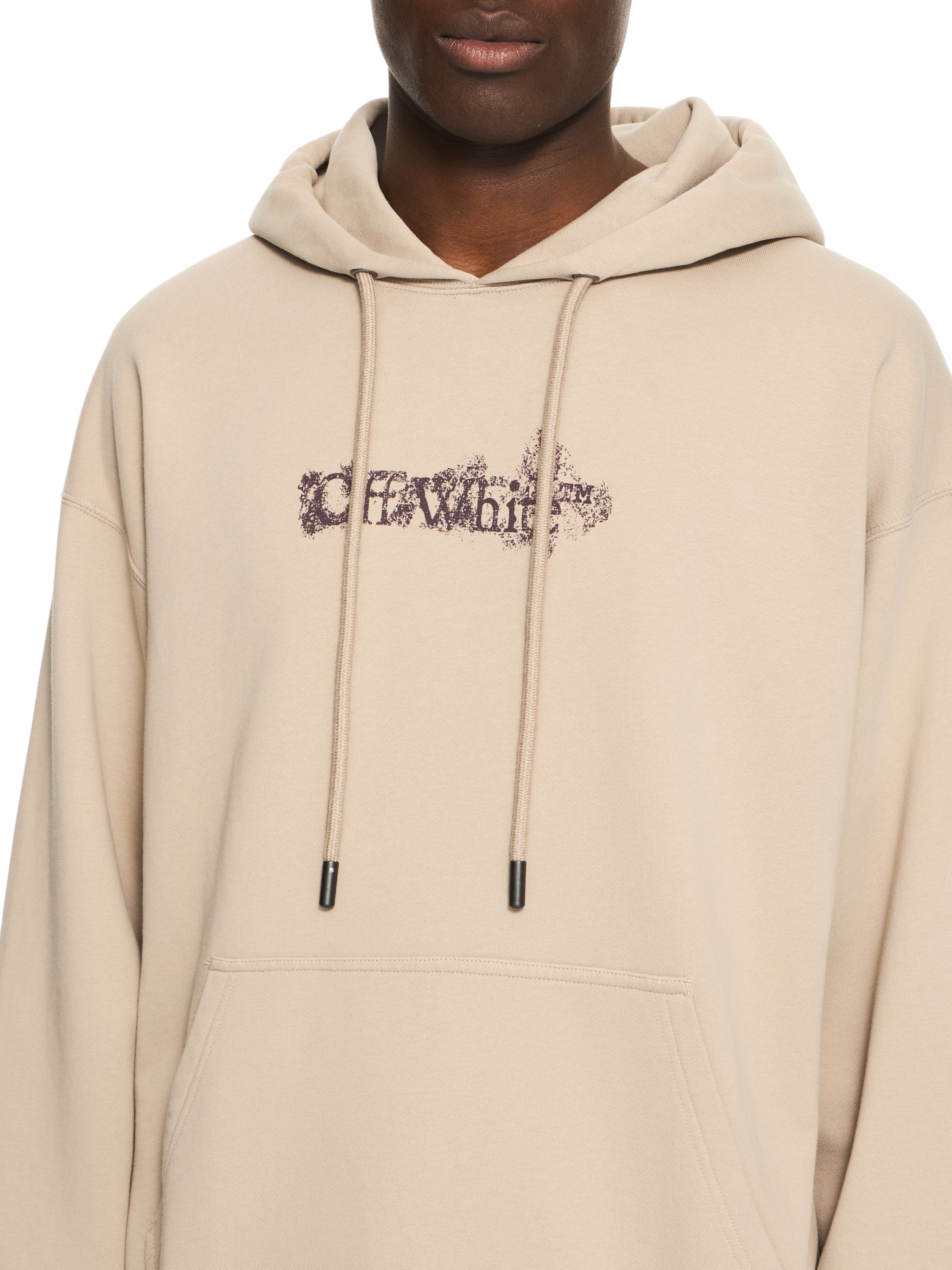  Off White Heraldic Arrow Skate Hoodie - Male Pullover Fade Out Stone L 