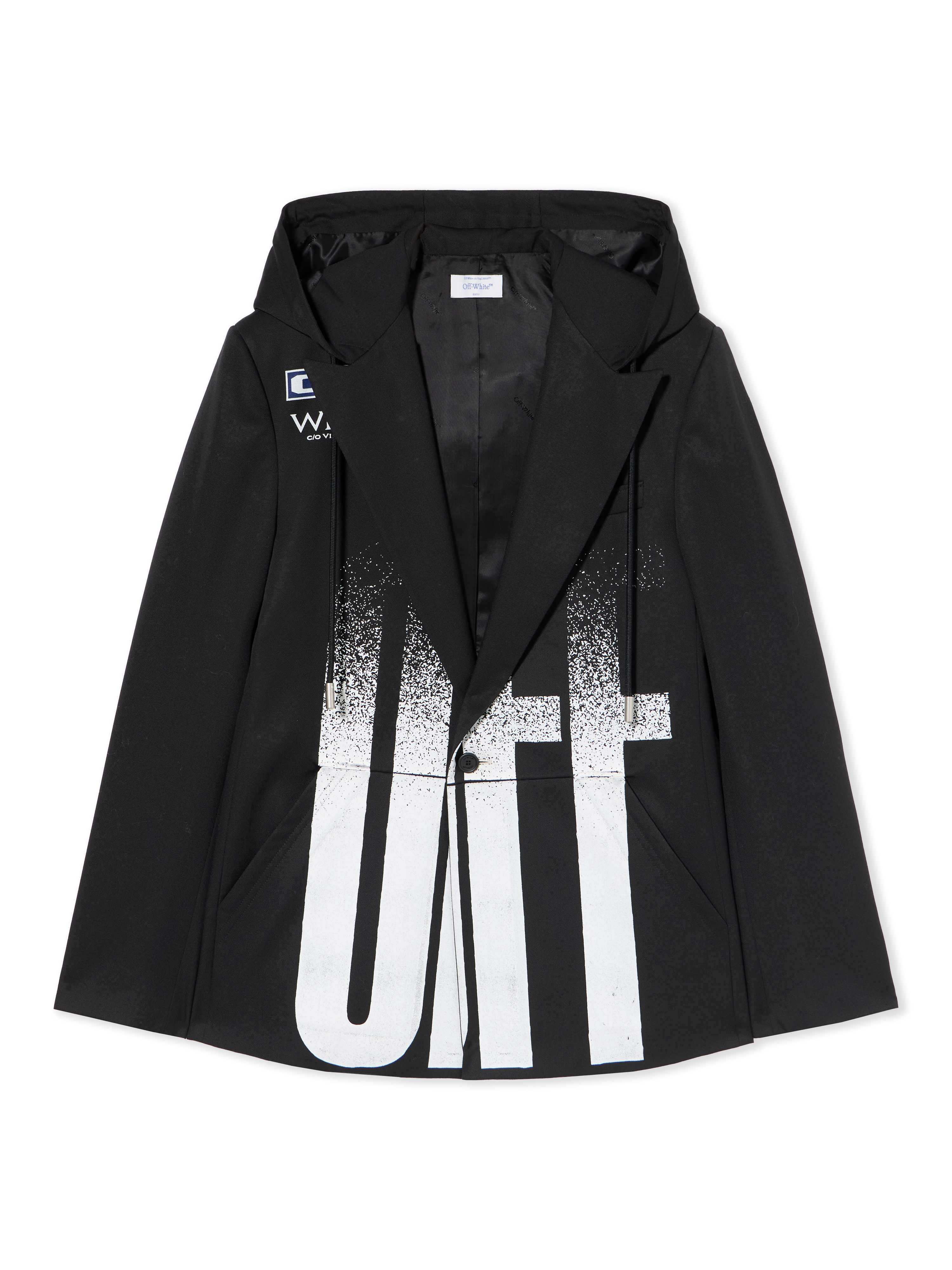 Off-white Big Off Gradient Wool Hood Jacket In Black