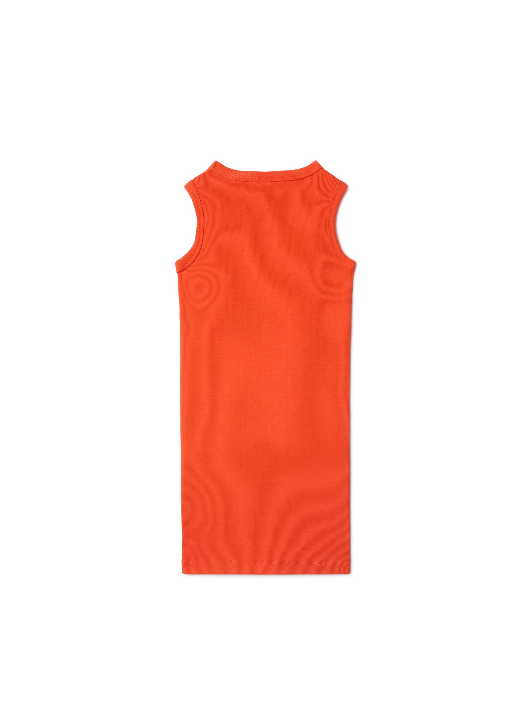 Off-white Stamp Ribbed Dress In Orange