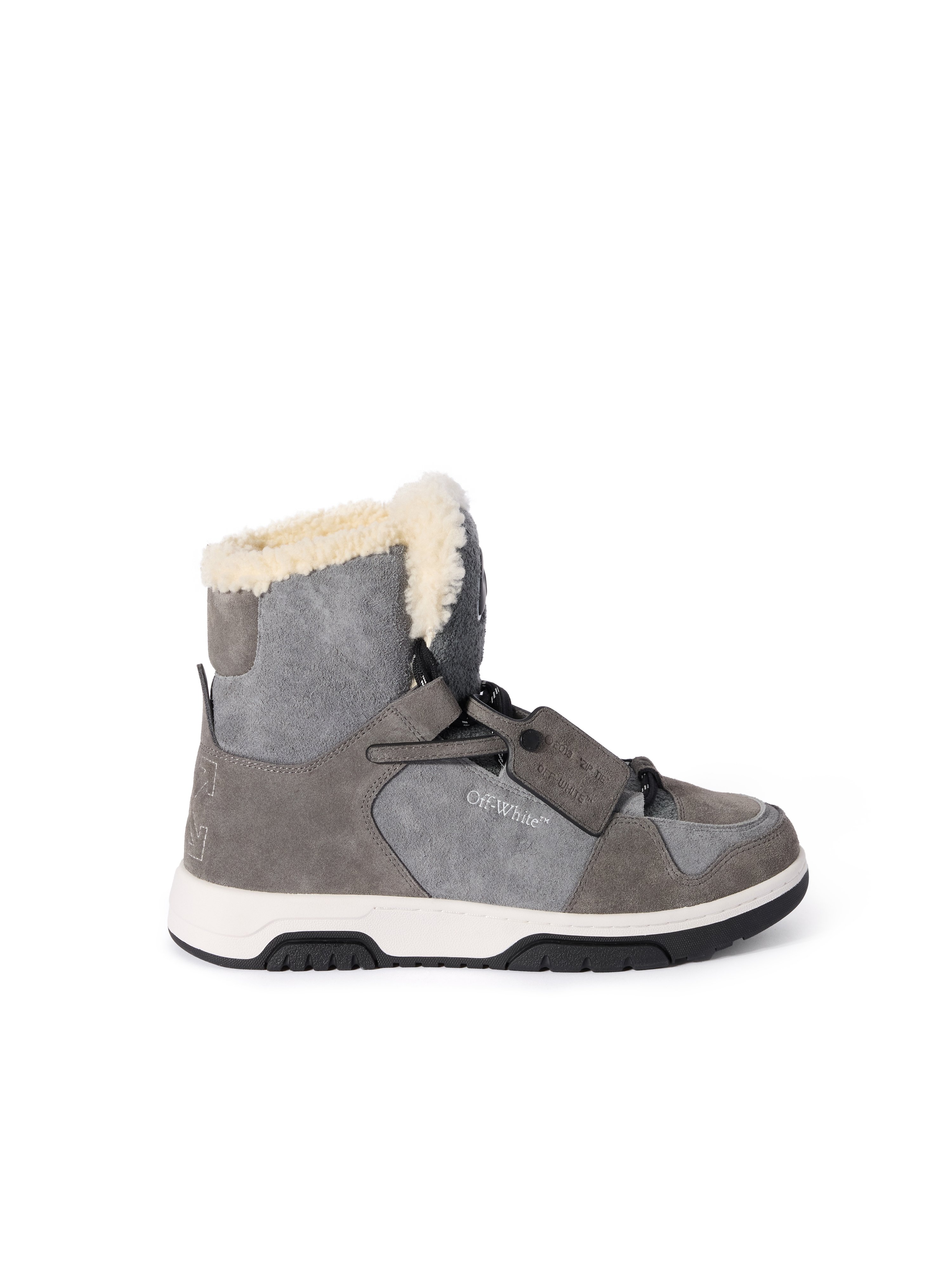 Off-White Shearling Trim Winter Boots