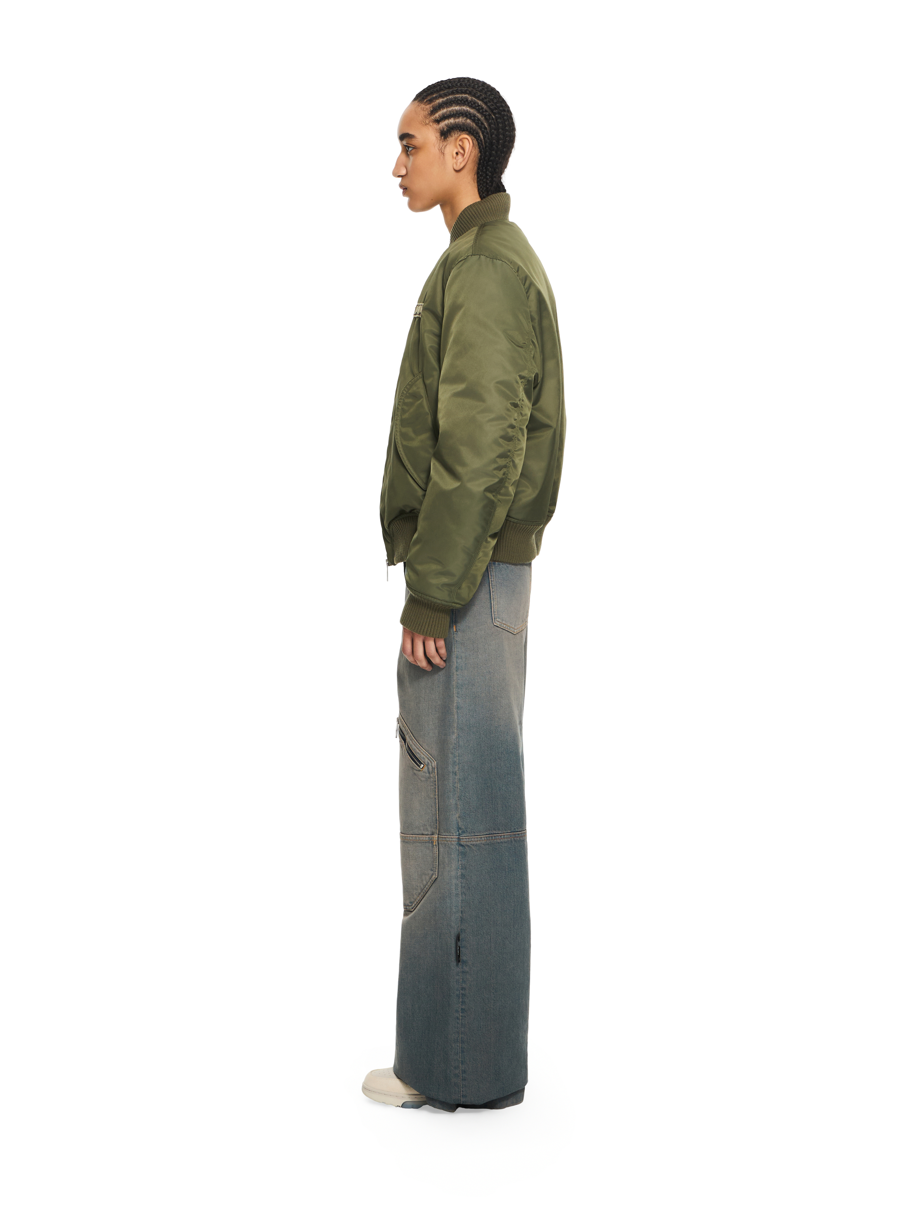  Off White Off-white Embroidered Nylon Bomber Jacket - Female Mäntel Und Jacken Beech-beech 40 