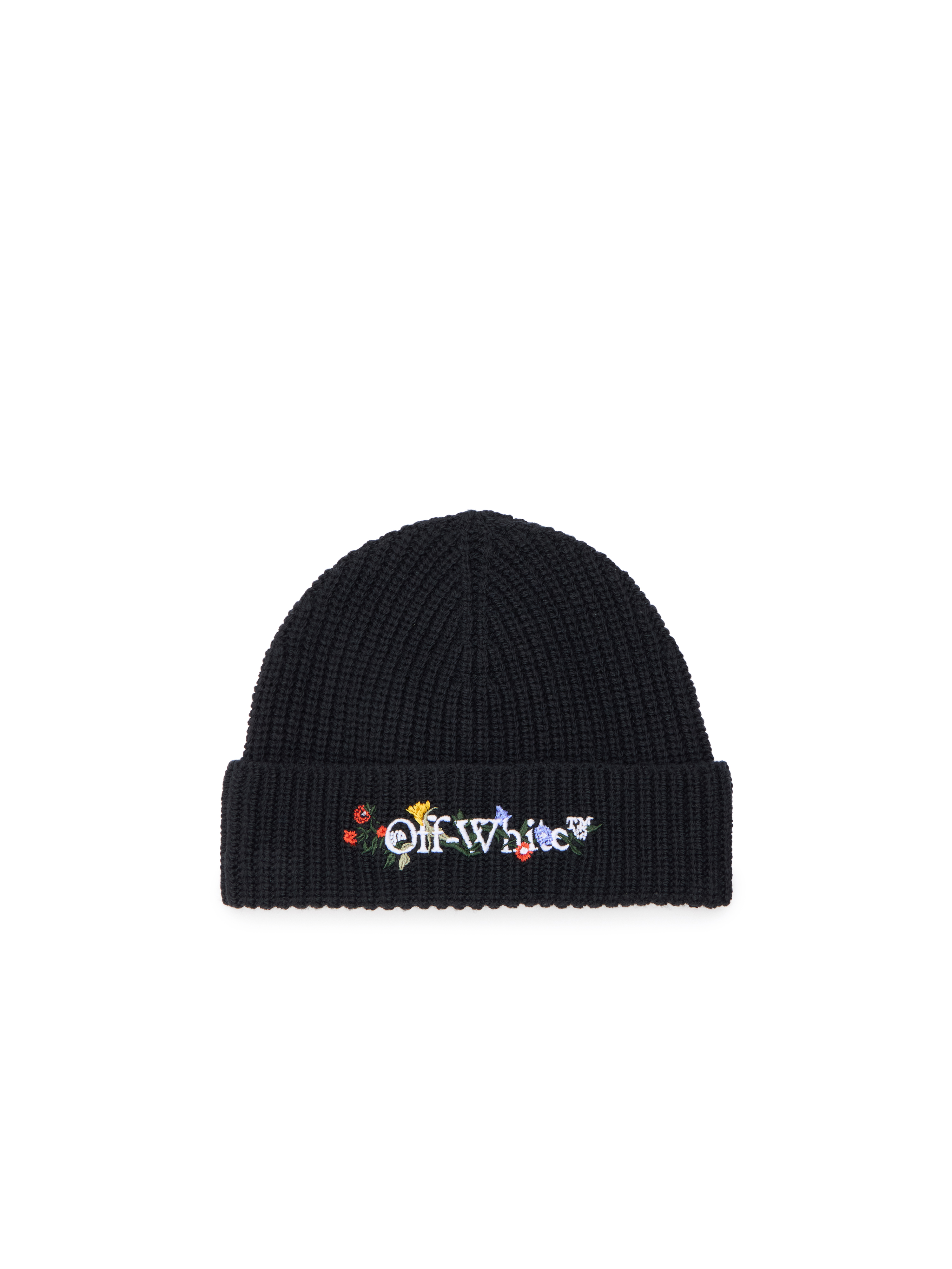 Off-white Black Logo Beanie Hat In Black