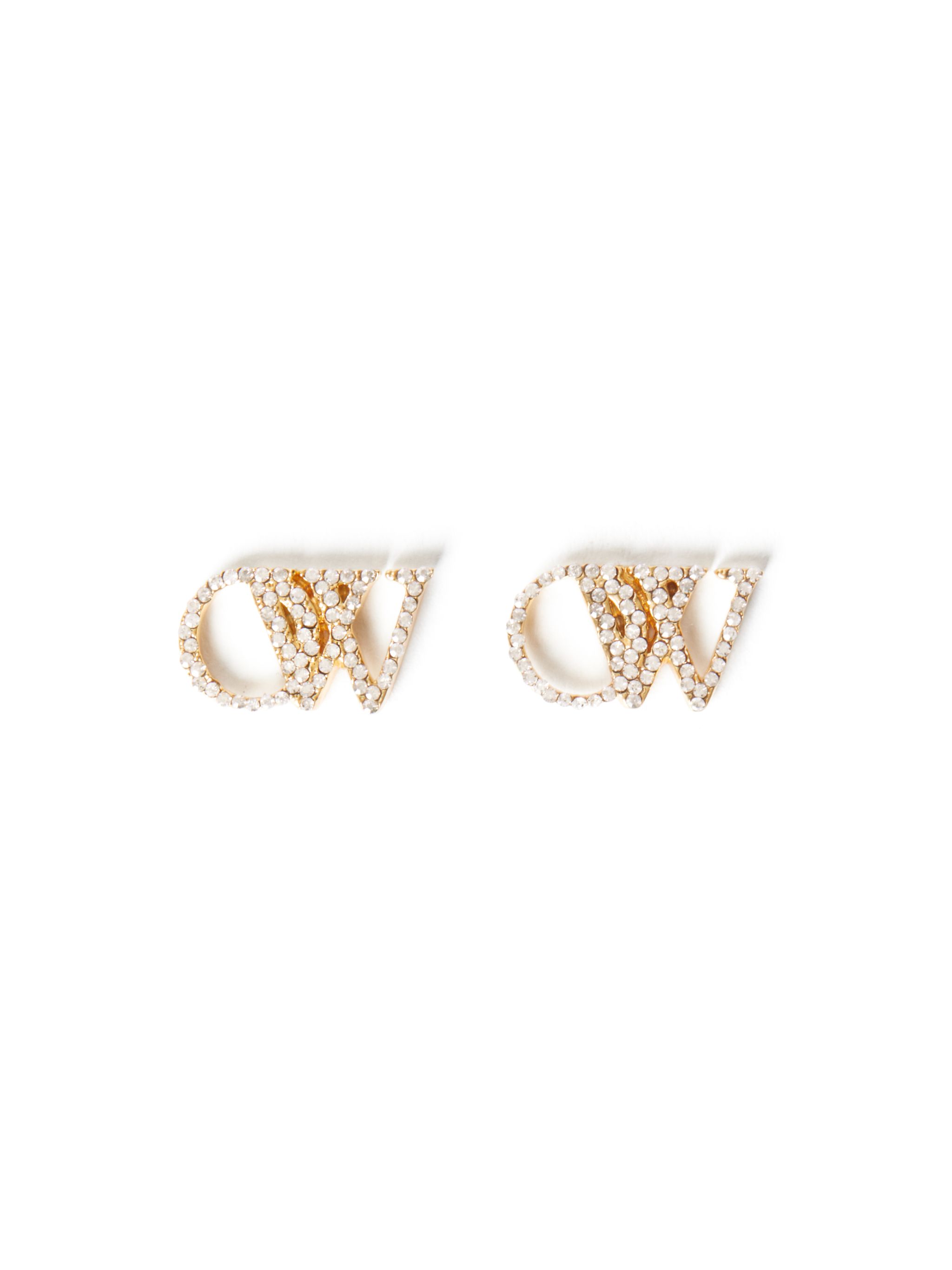 Off White Donna Oro Strass Ow Earrings - Women Bags And Accessories O/S