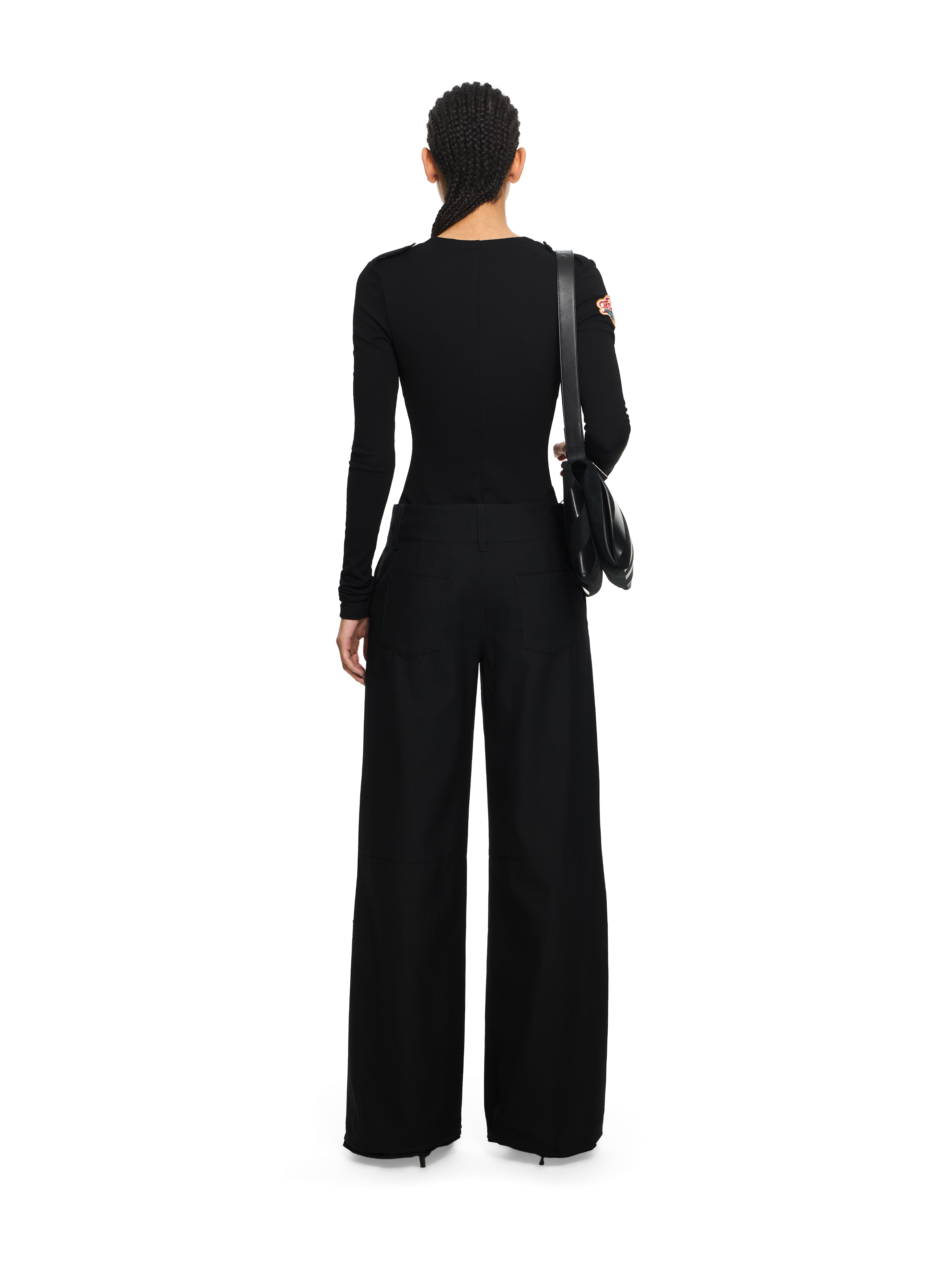 Off-white Heavy Jersey Button-up Bodysuit In Black