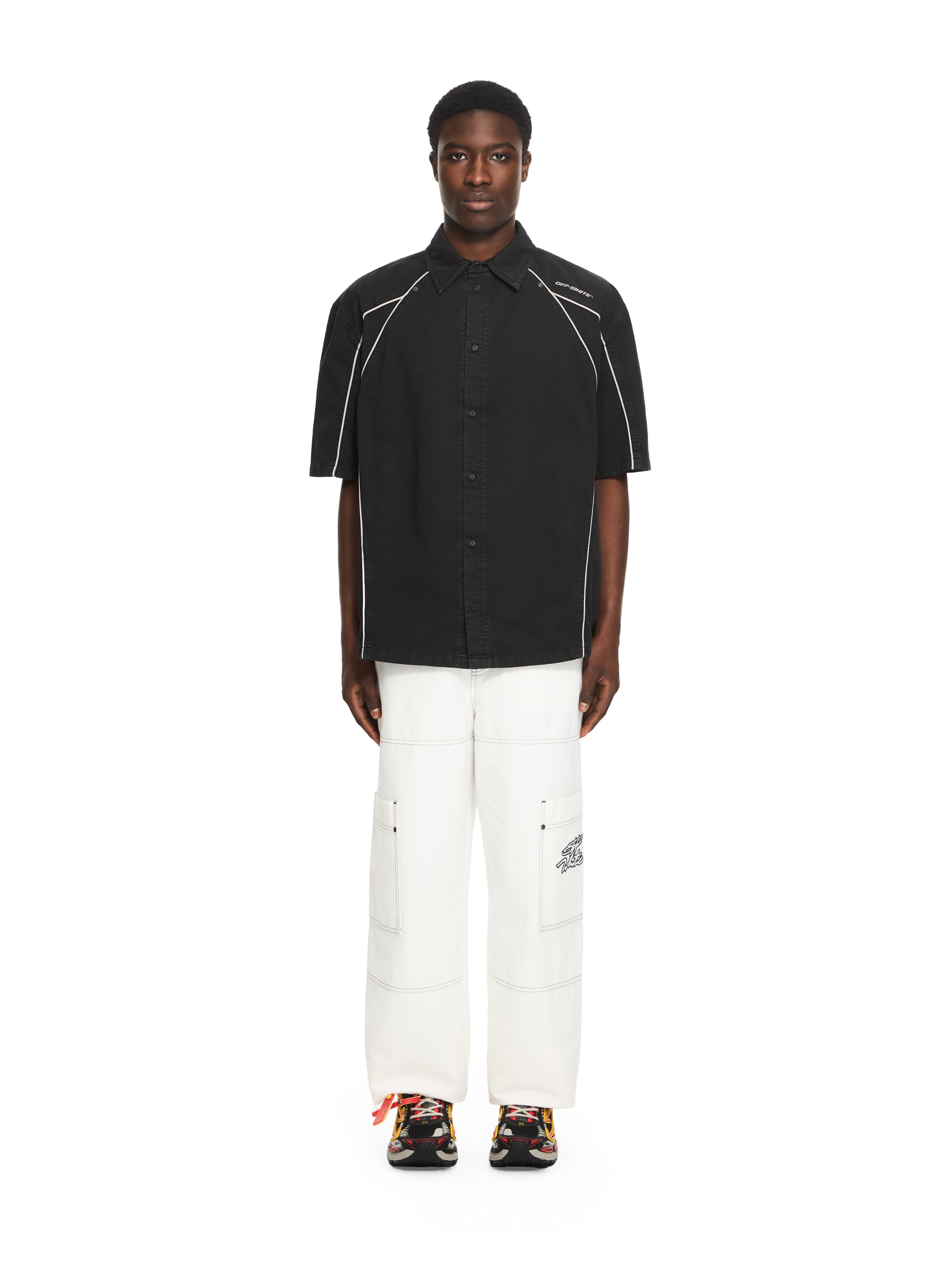 Off-White Garment-Dyed Sporty Bowling Shirt