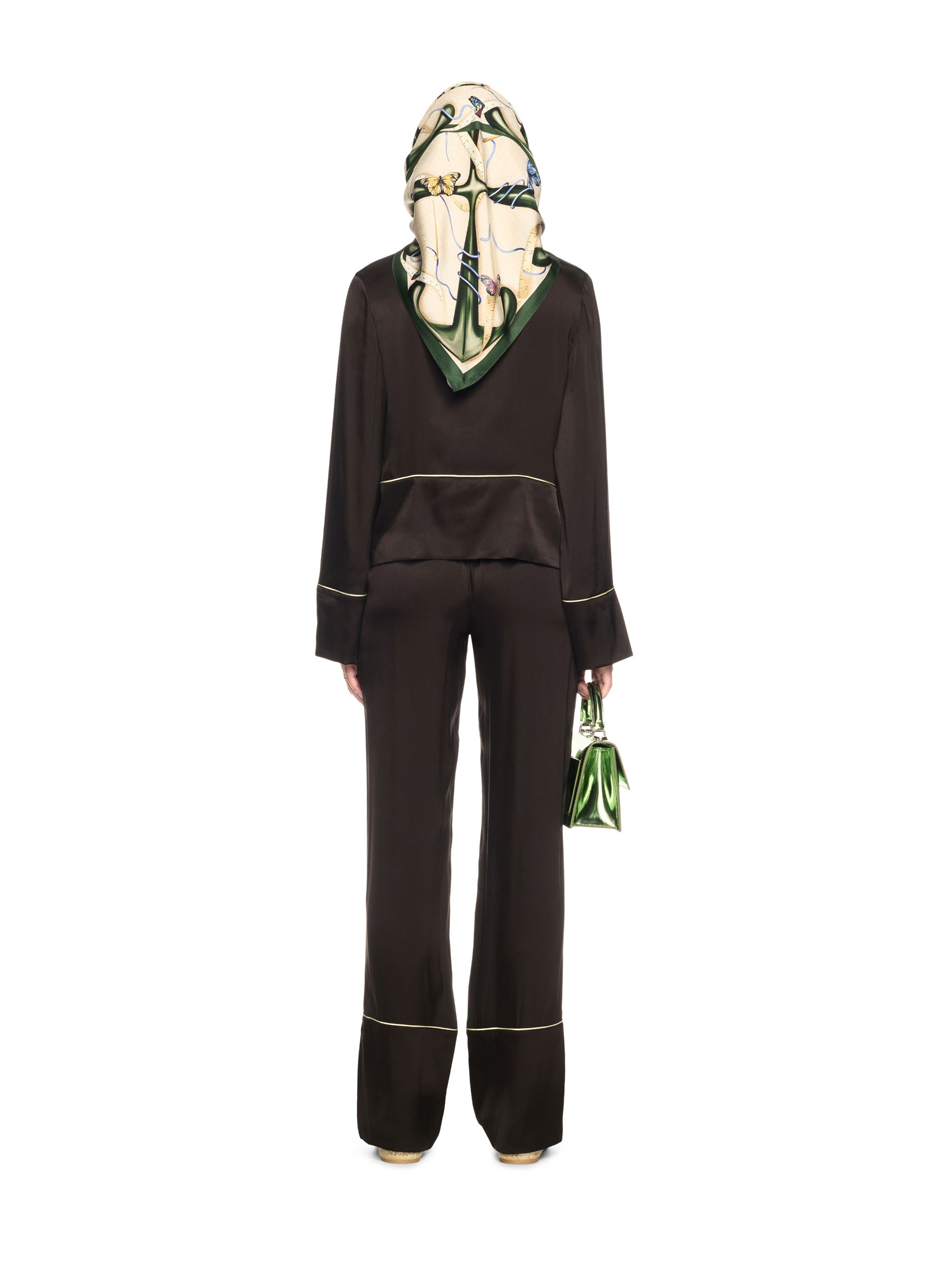 Off-white Pajama-style Black Shirt In Acetate In Black