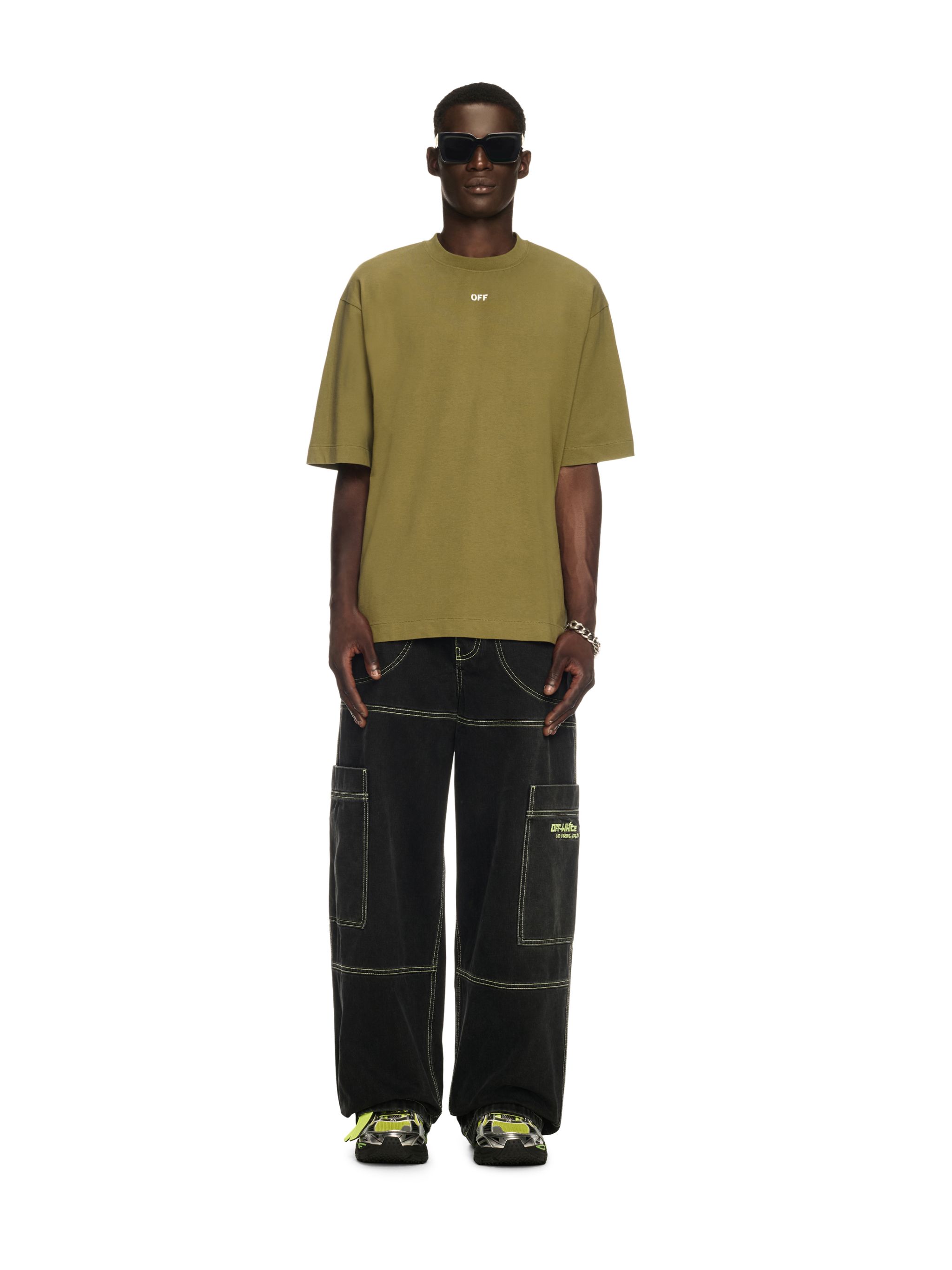 Off-white Green Winter Stamp T-shirt In Green