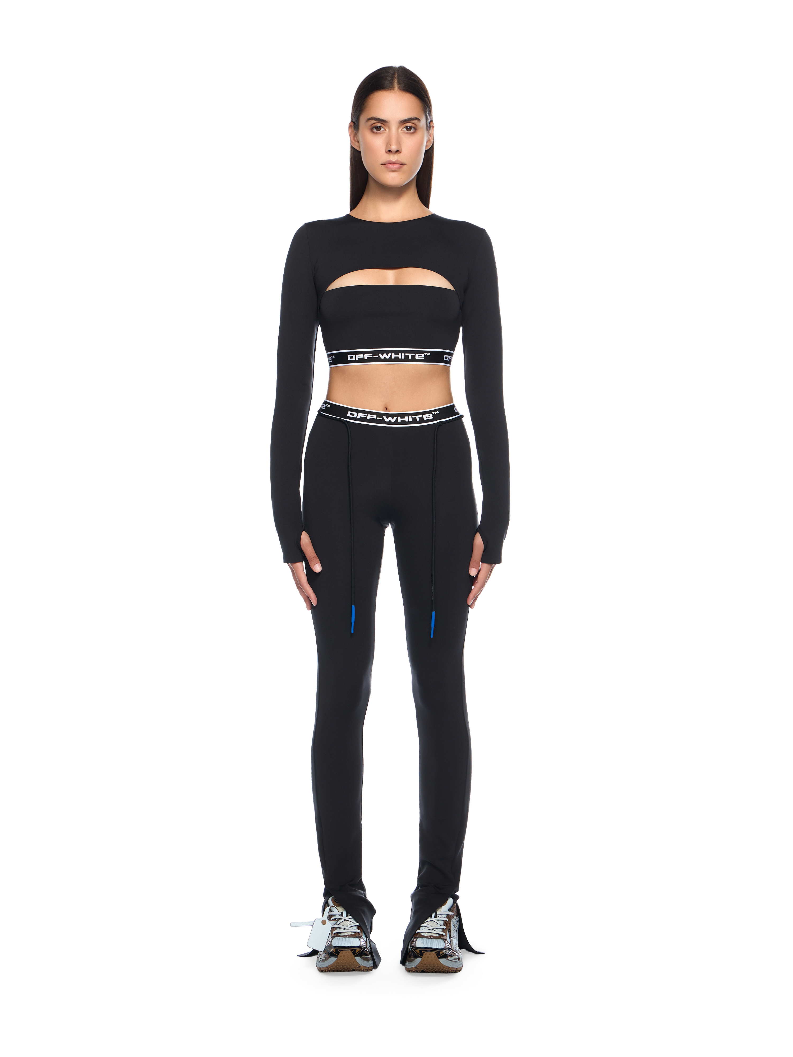  Off White Logoband Cut Out Top - Female  Black - Fuchsia L 
