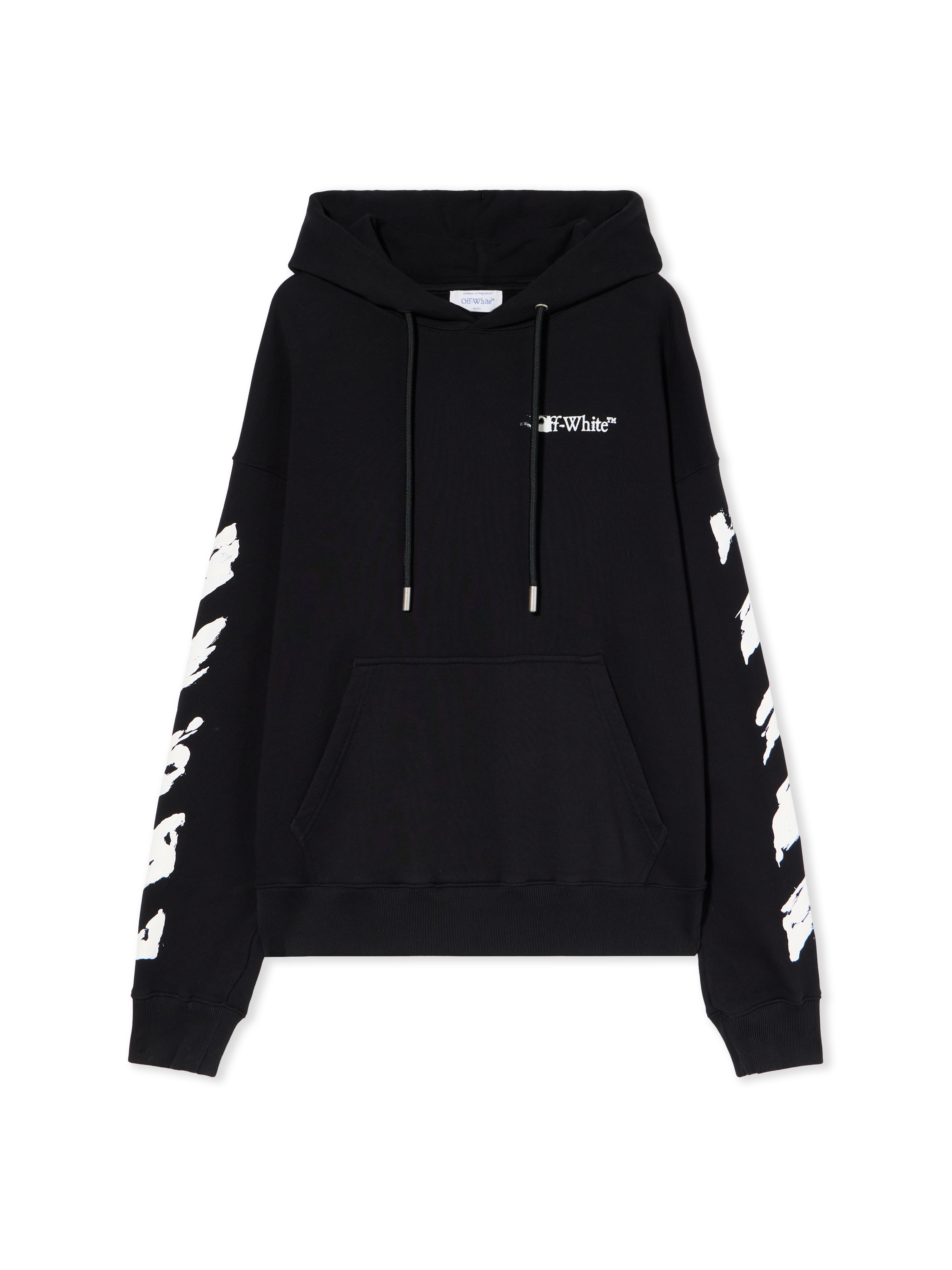 Off White Men's Black - White Ink Arrow Skate Hoodie - Sale Check S