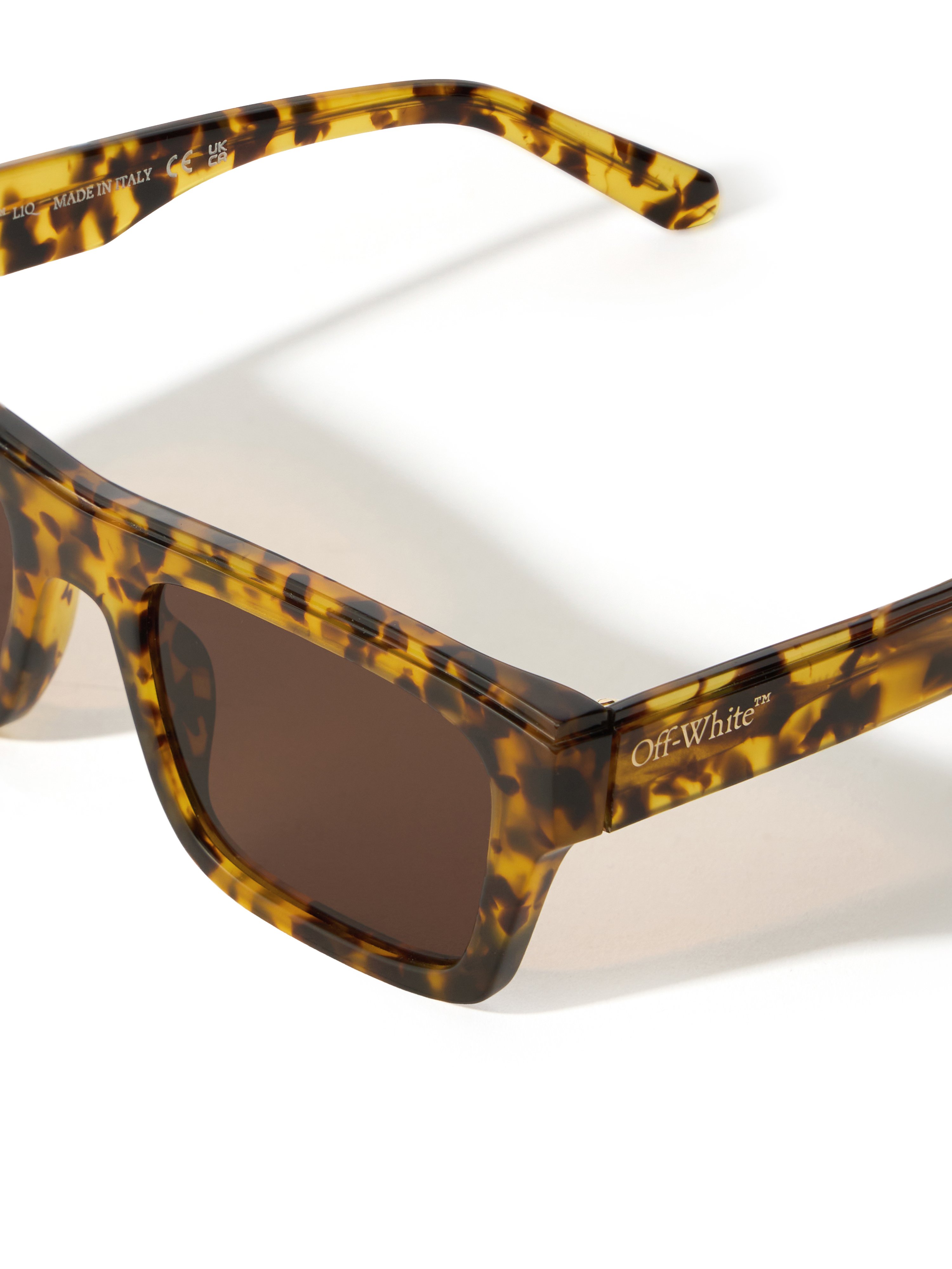  Off White Flint Brown Lens Sunglasses -  Sonnenbrille Shiny Black O/s 