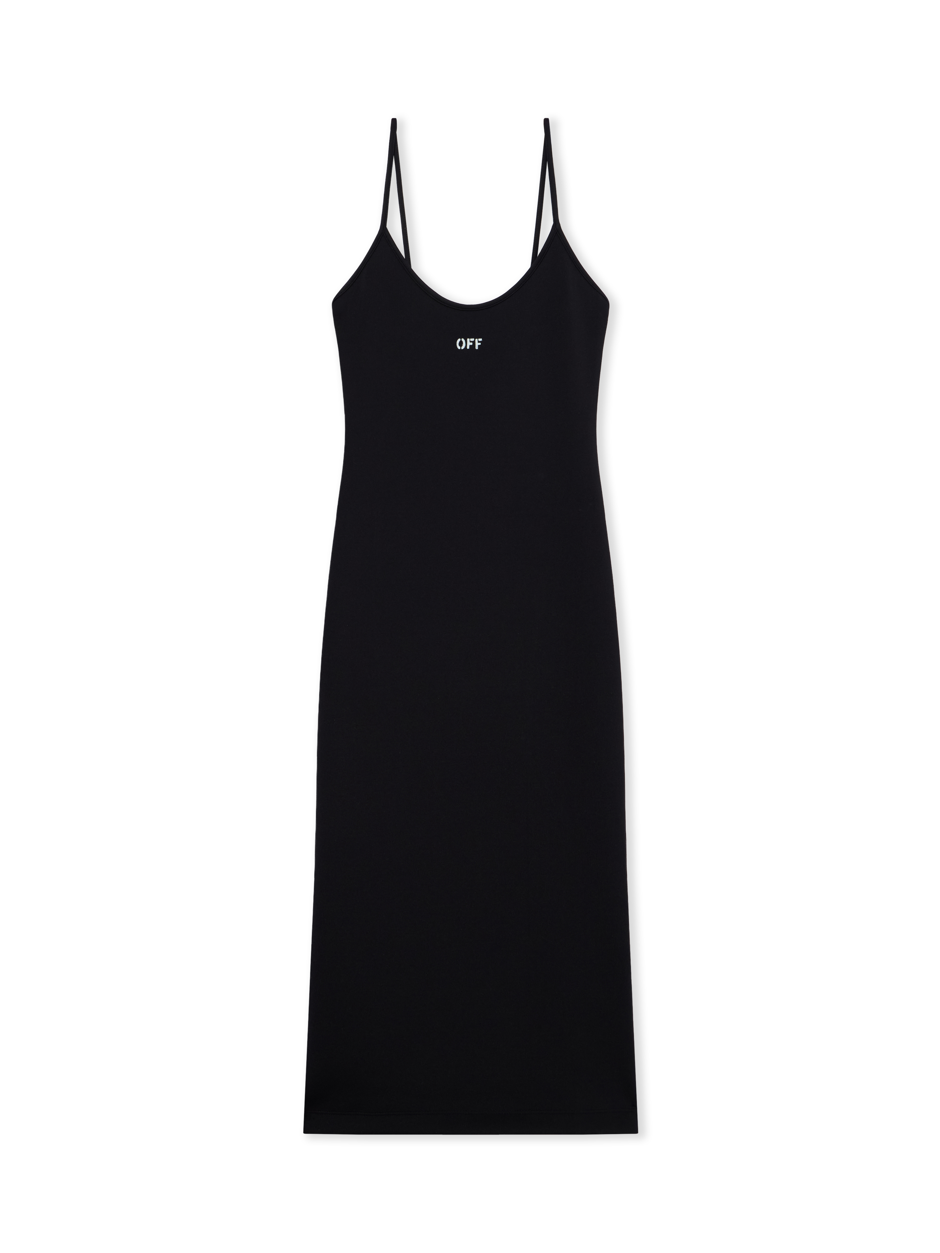 Off White Donna Black-White Abito Midi Sleek Off Stamp - Abiti 42