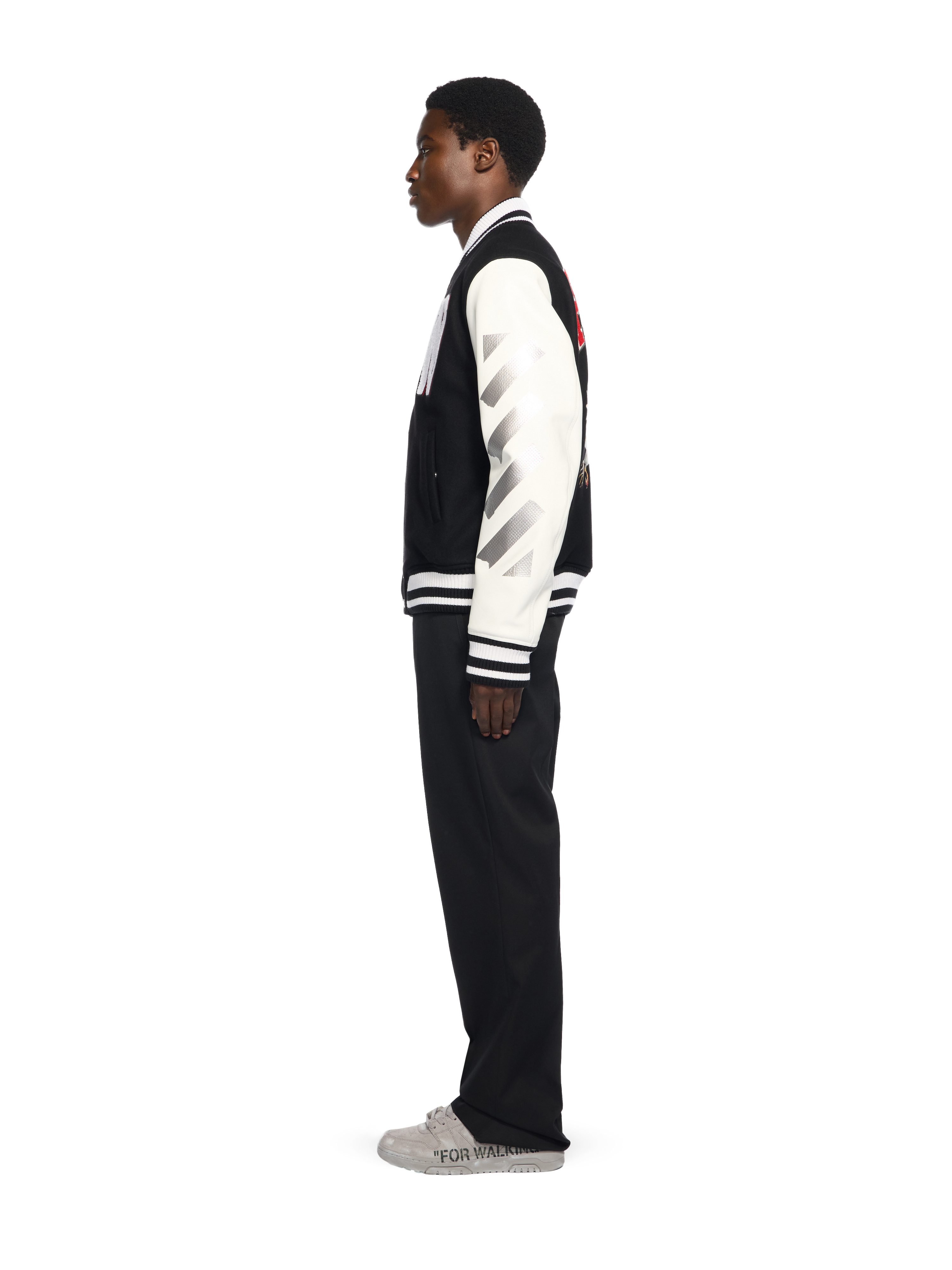  Off White Wool Mini Flare Pants - Male  Black - White 54 