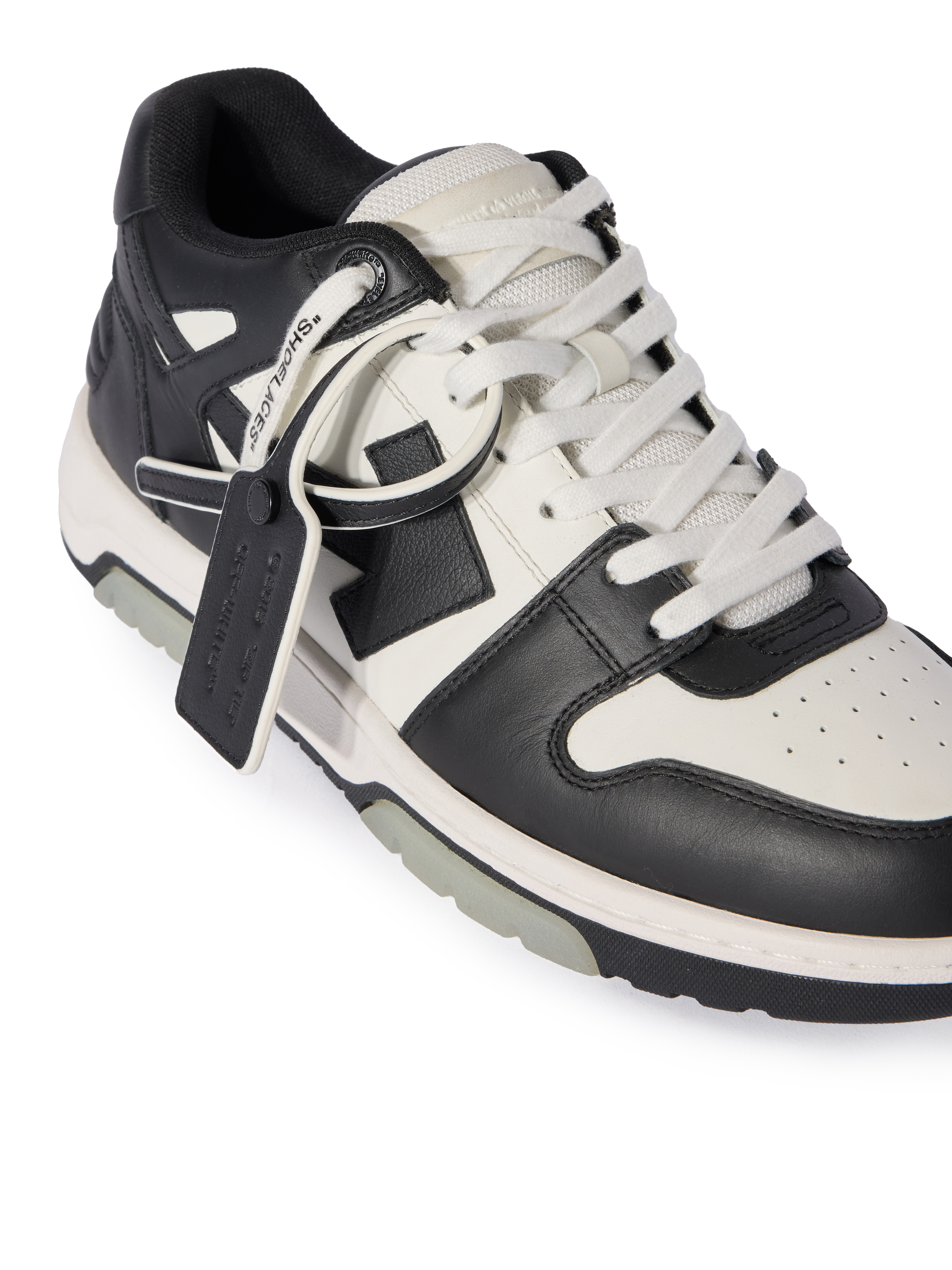 Off-white Low-top Sneakers With Iconic Branding And Rubber Sole In Black