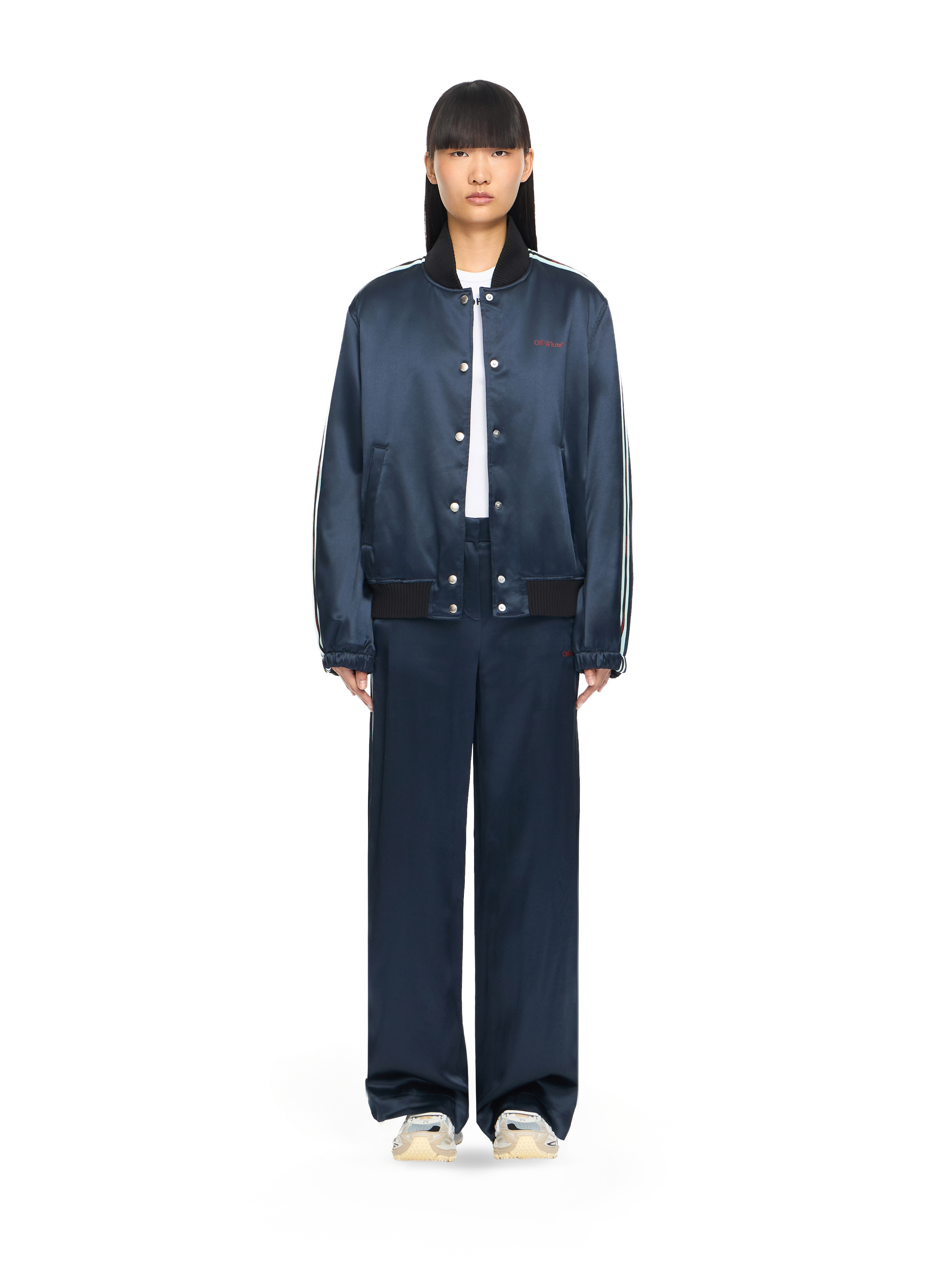Off-White Satin Wide Pants