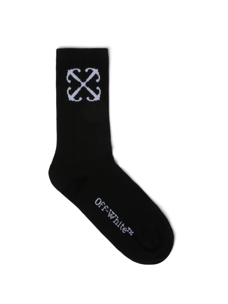 Off-white Black Arrow Mid Socks In Black
