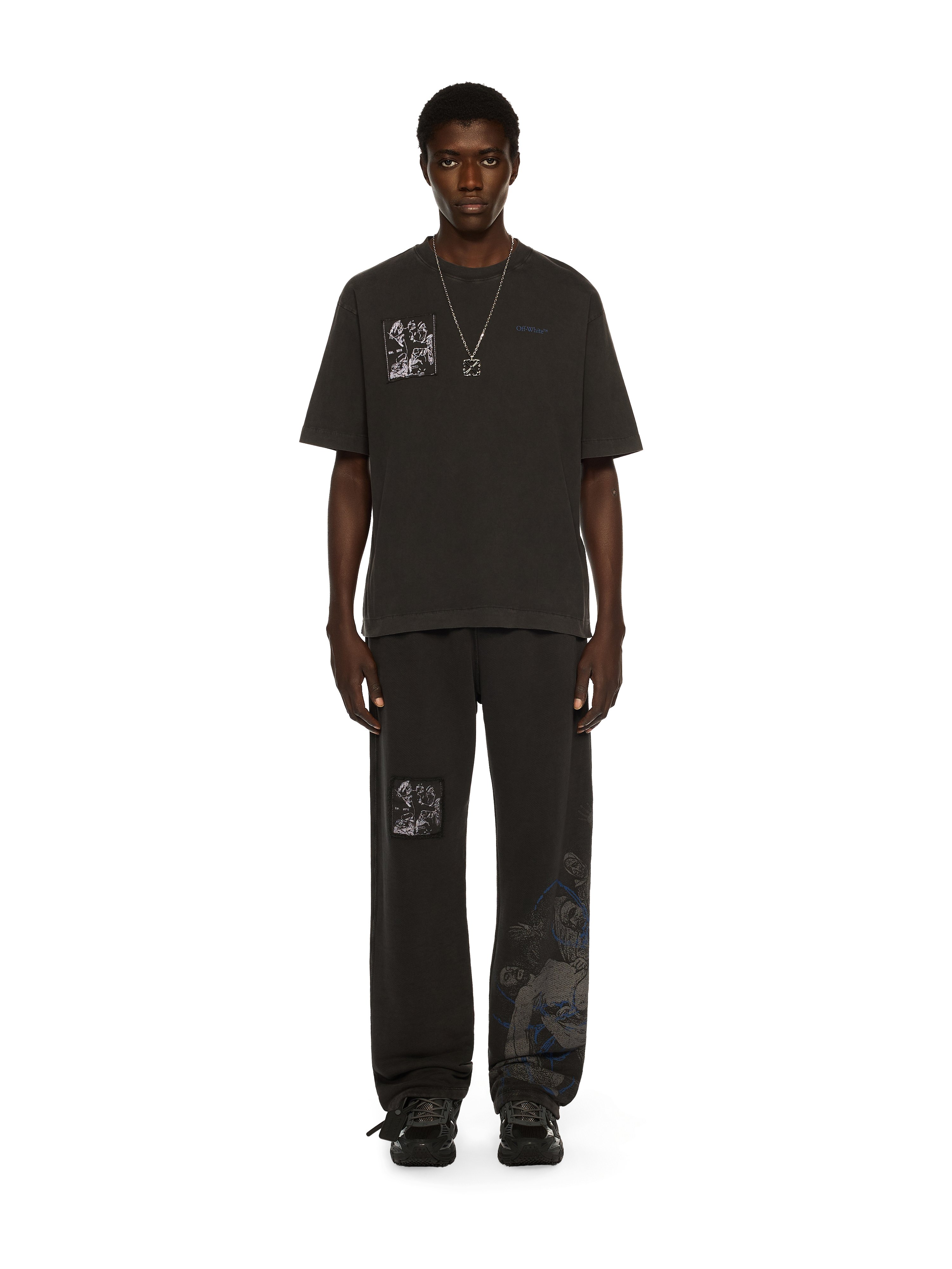 Off-White Faded Painting Skate Logo T-Shirt