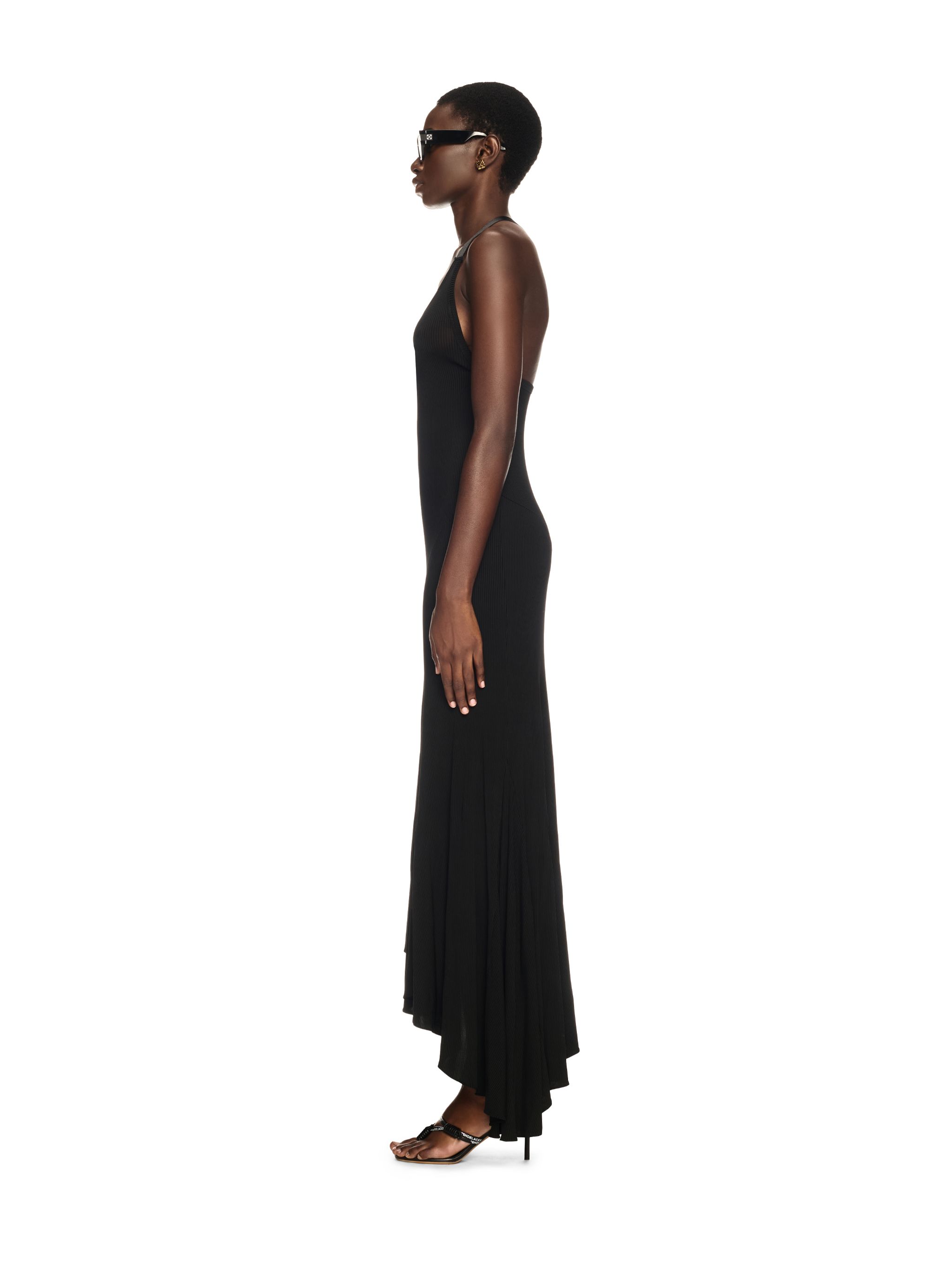 Off White Schwarzes Geripptes Kleid - Female Sale Check Black 46 