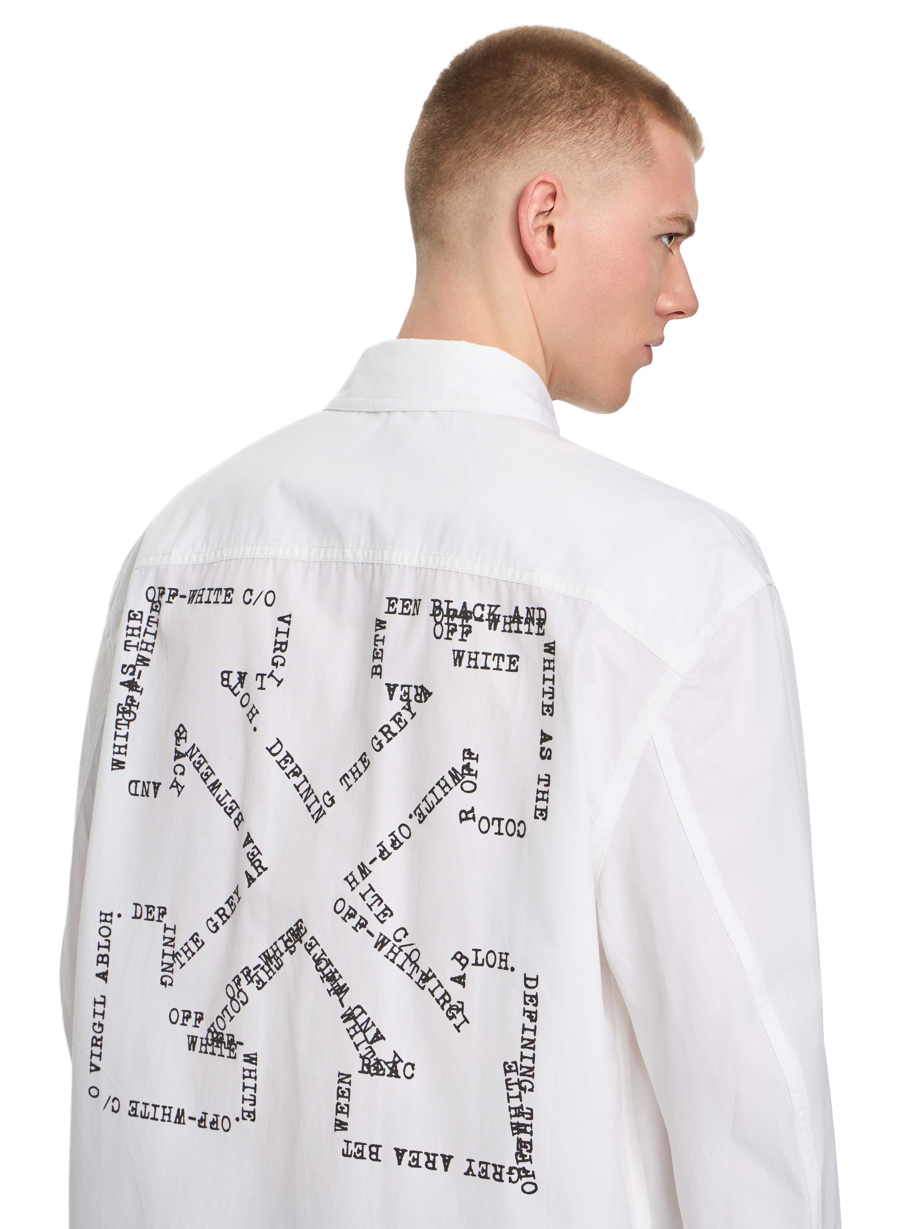 Off-white Type Arrow Poplin Overshirt In White