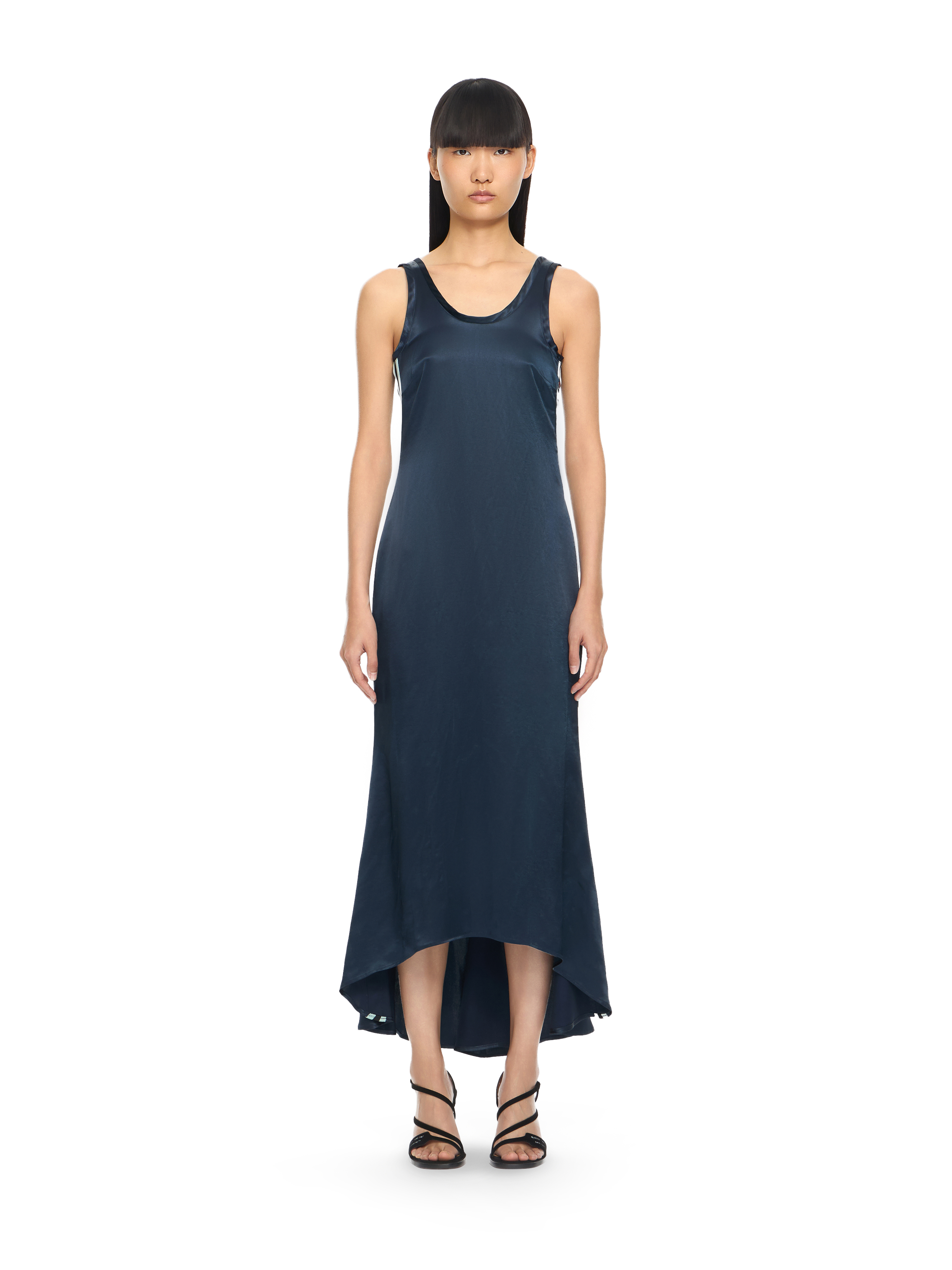 Off-White Satin Backless Midi Dress