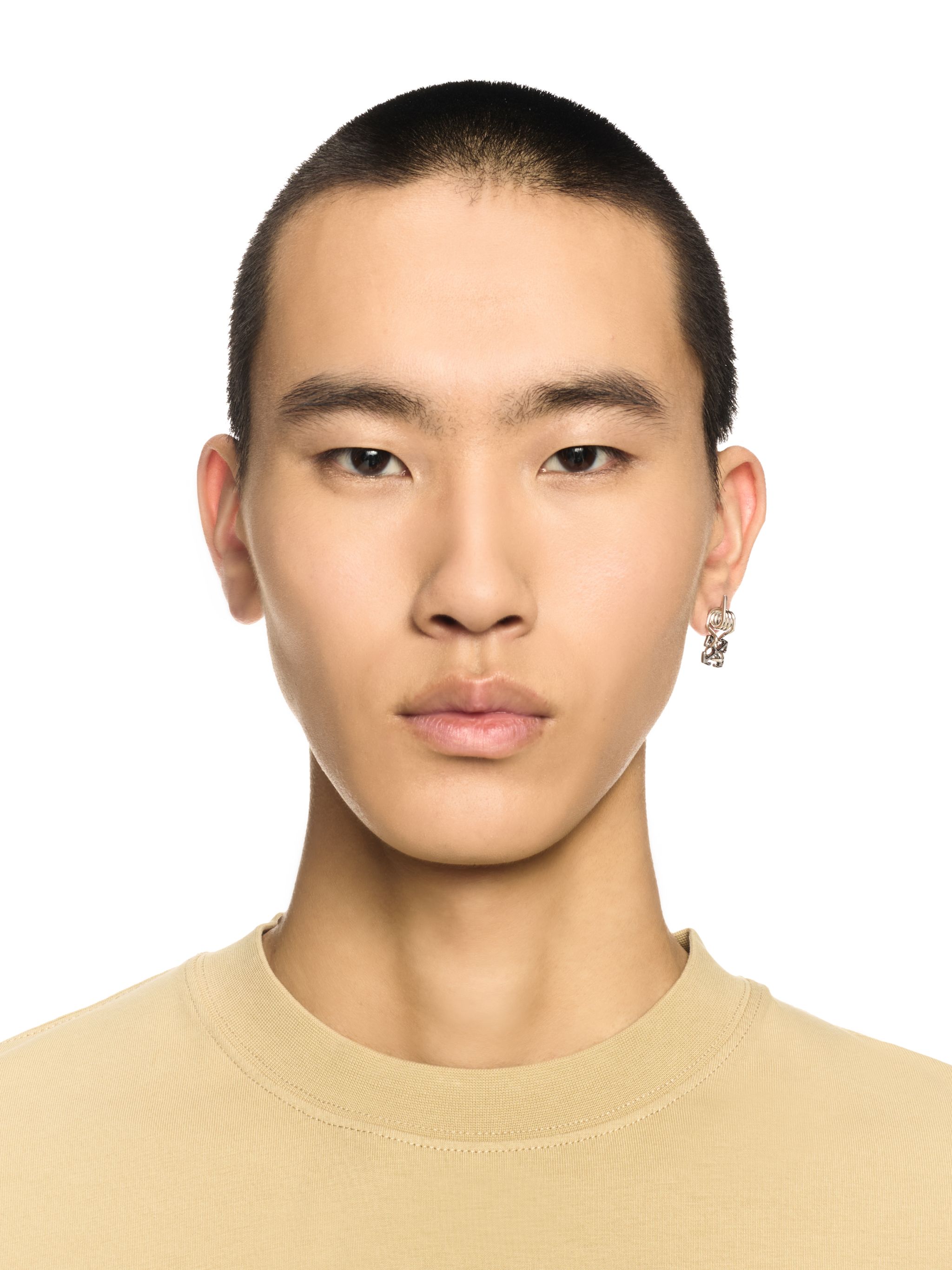 Off-white Barbed Wire Single Earring In Silver