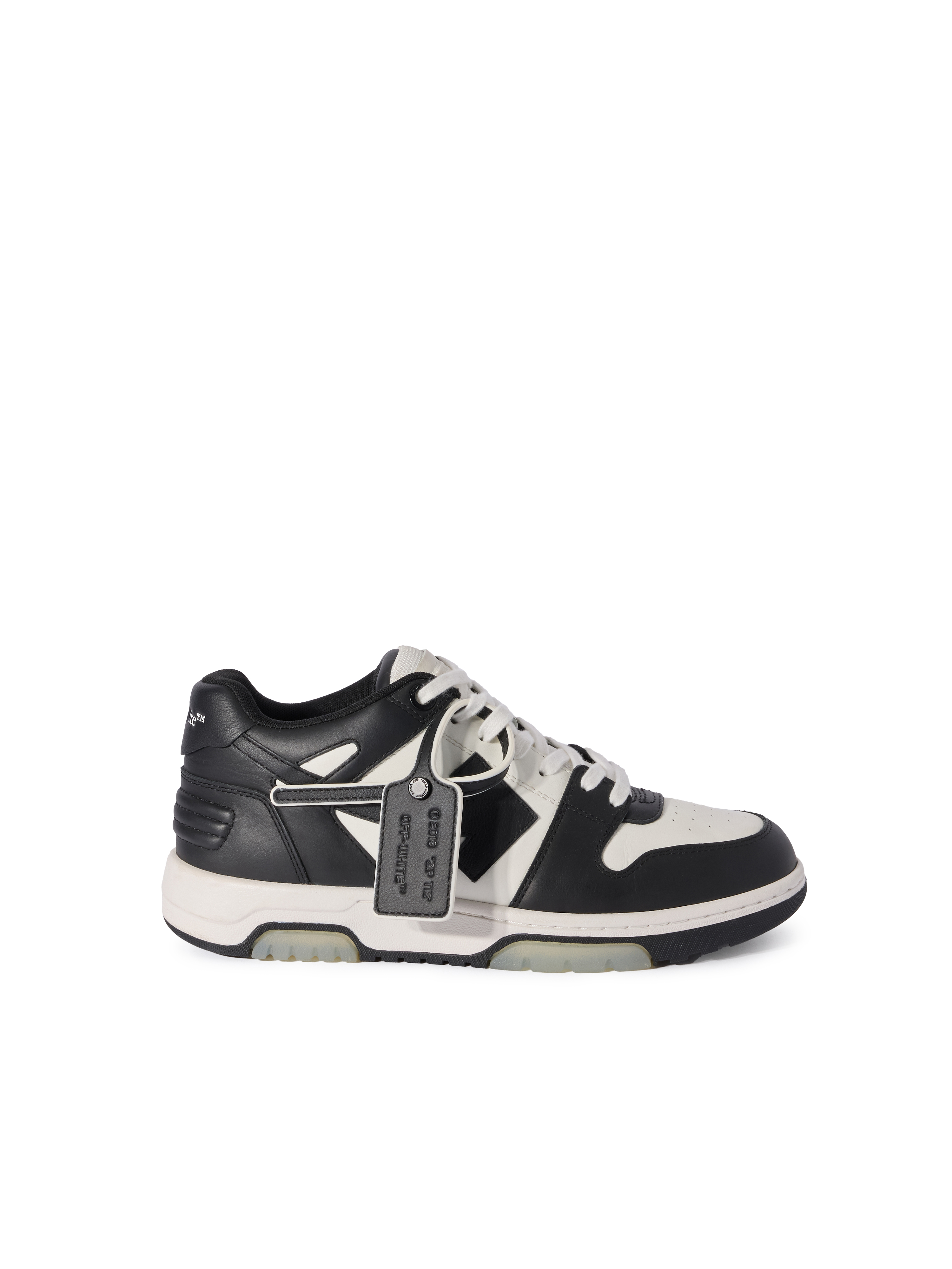 Off-white Low-top Sneakers With Iconic Branding And Rubber Sole In Black